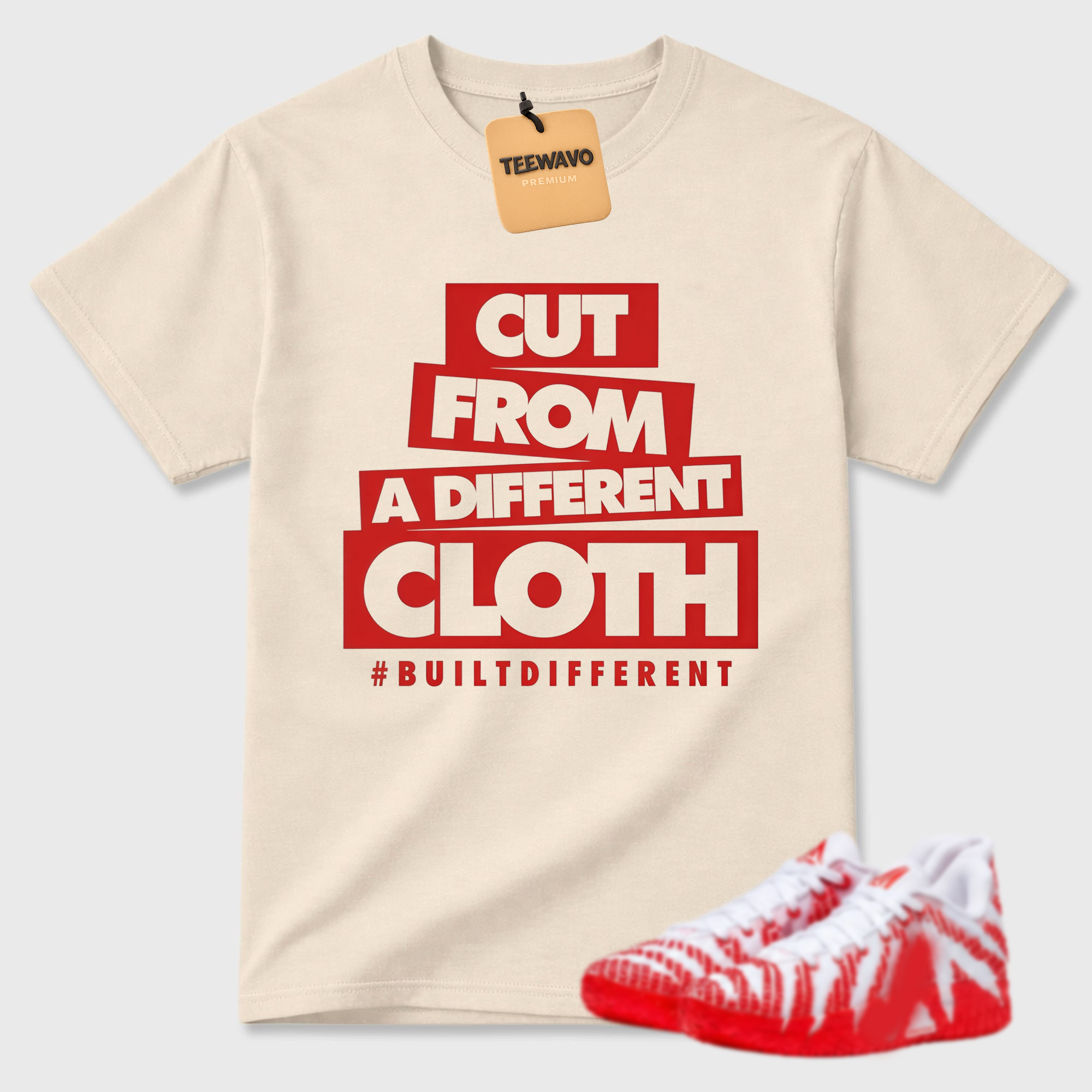 AJ3 Matching Graphic Tee – Ja3 red and white 