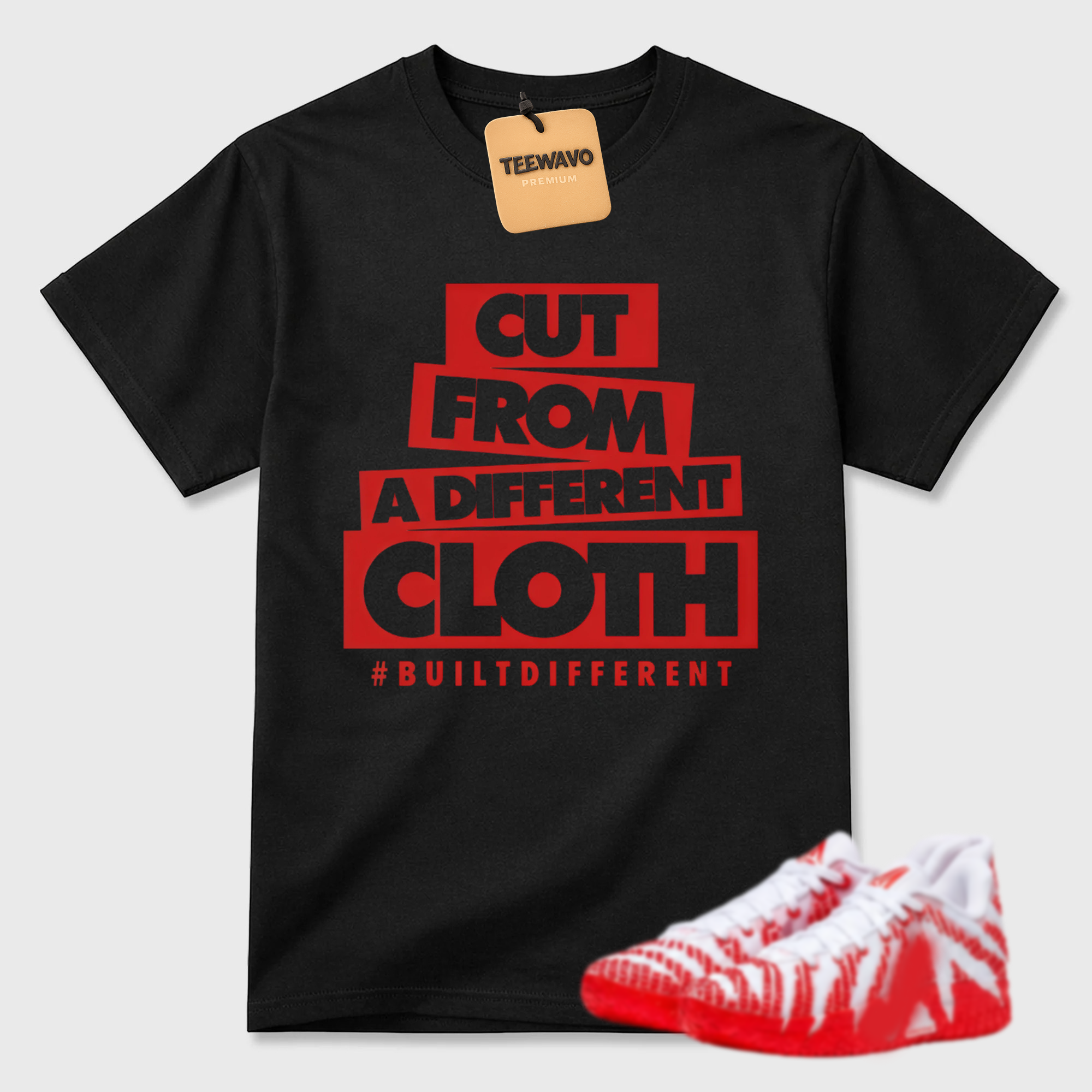 AJ3 Matching Graphic Tee – Ja3 red and white 