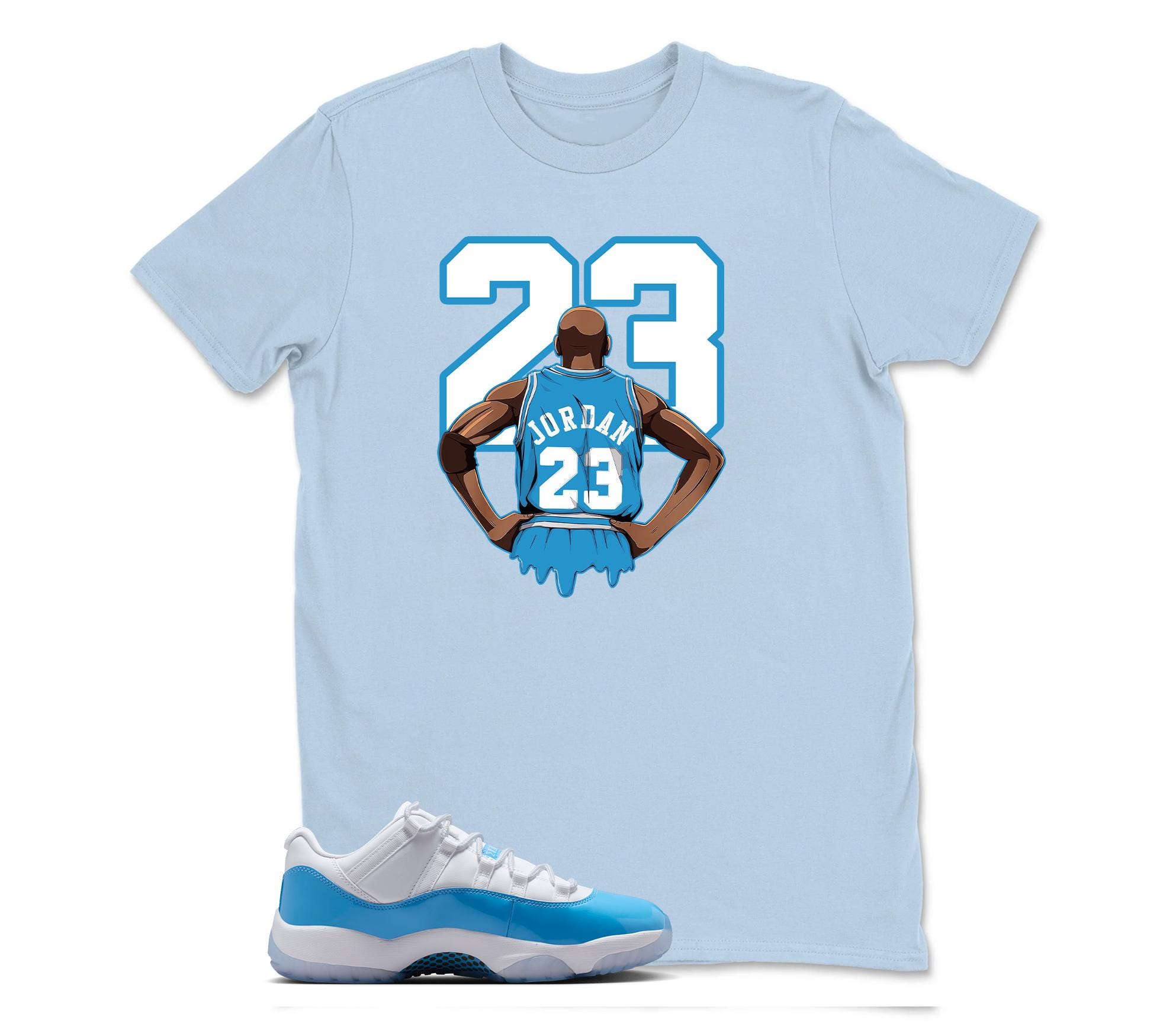 MJ 23 Sneaker Shirt White to Match Jordan 11 Low University Blue