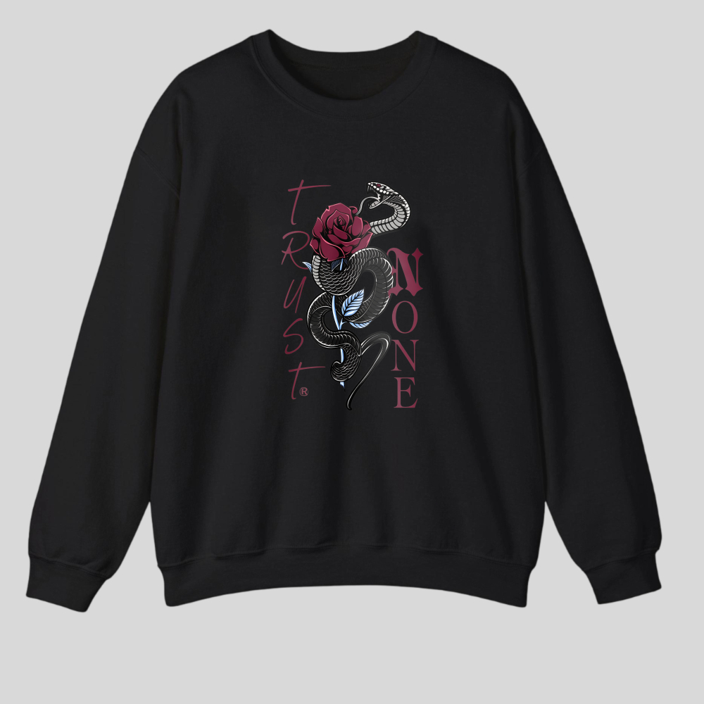 Snake Winding Around Rose With Text tshirt 100% cotton