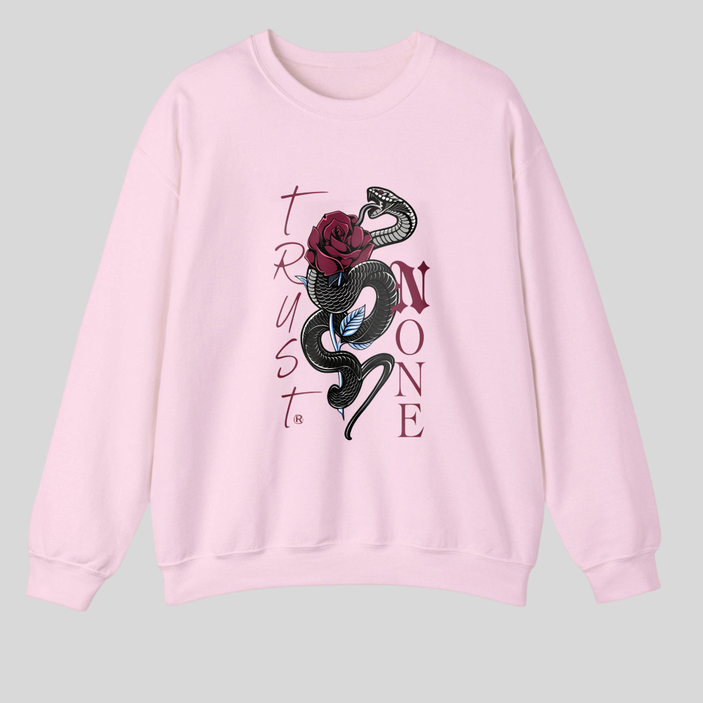 Snake Winding Around Rose With Text tshirt 100% cotton