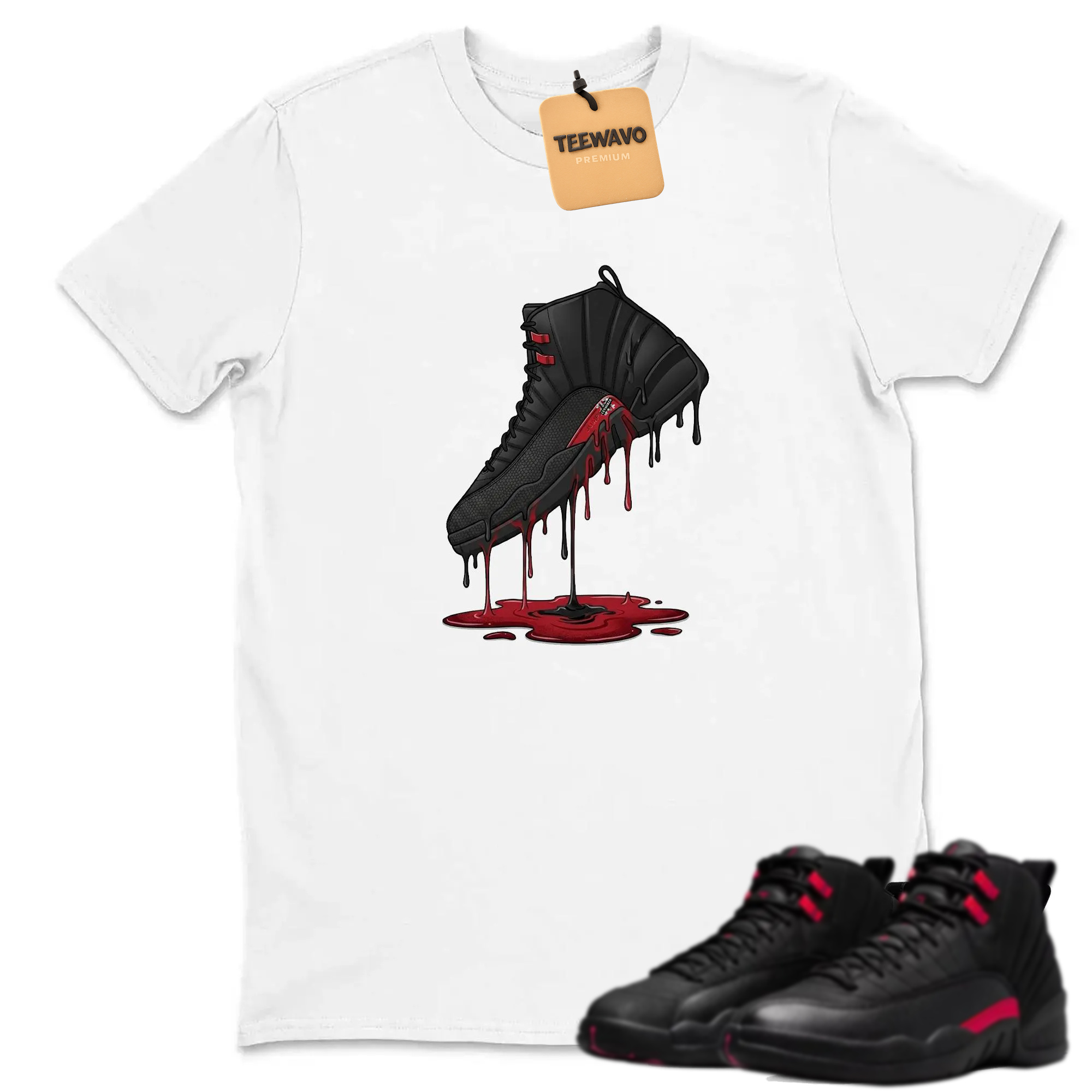 Dripping Shoe Shirt to Match AJD 12 Retro Bloodline