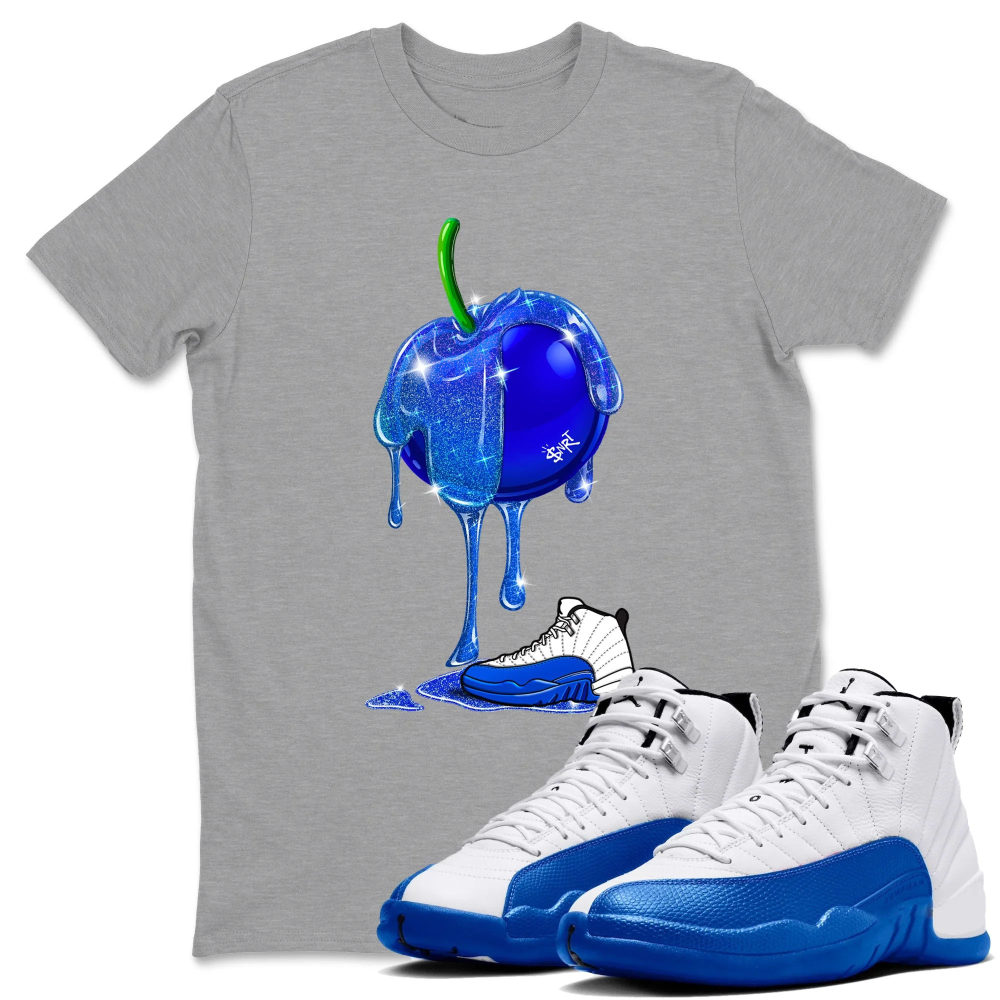 Dripping Blueberry TEEWAVO Sneaker Tees - Air Jordan 12 Blueberry