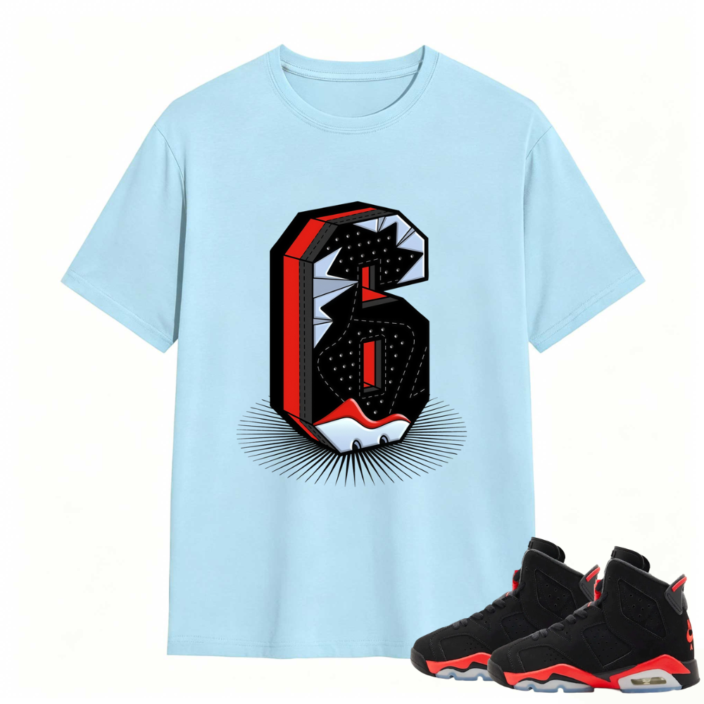 Number Statue TEEWAVO Sneaker Tees - Air Jordan 6 Reverse Infrared