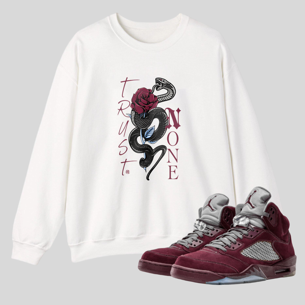 Snake Winding Around Rose With Text tshirt 100% cotton