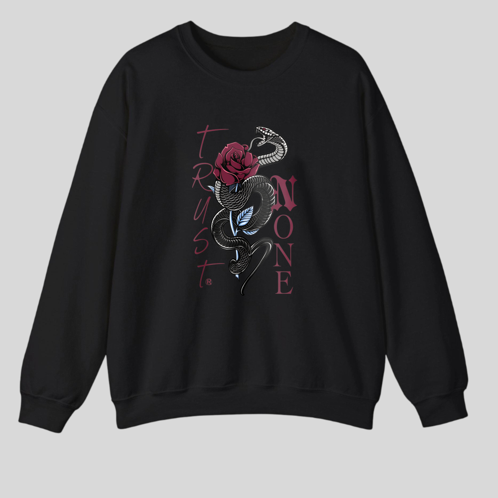 Snake Winding Around Rose With Text tshirt 100% cotton