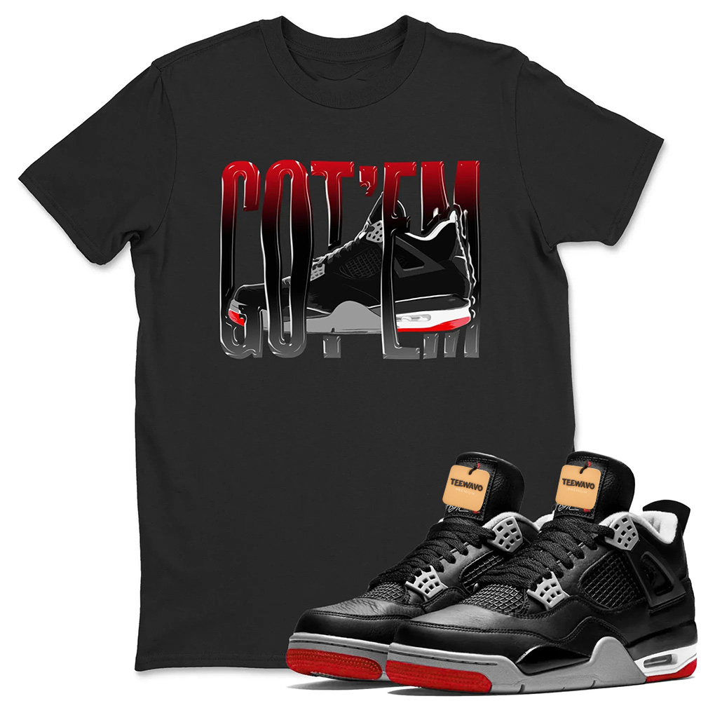 Wiggling Gotem Sneaker Tee - Air Jordan 4 Bred Reimagined