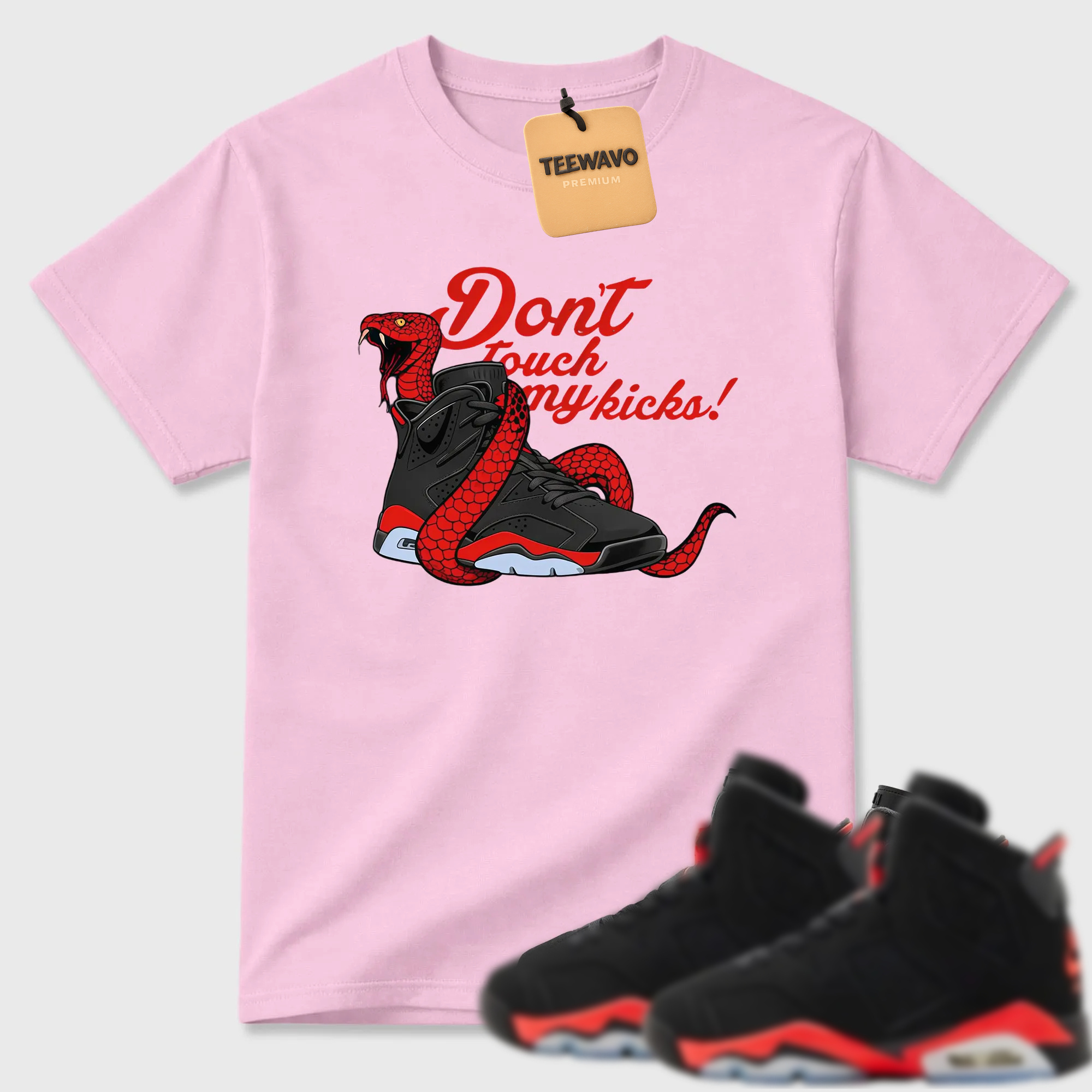 Don't Touch My Kicks TEEWAVO Sneaker Tees - AJD 6 Reverse Infrared