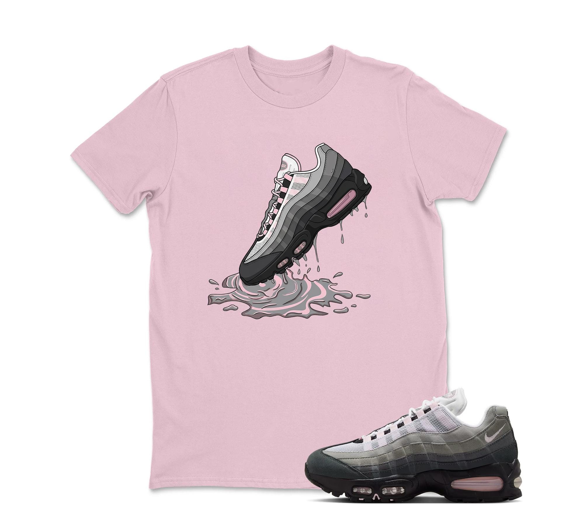 Air Max 95 Pink Foam Black White OG Big Bubble T Shirt Match Dripping Shoe