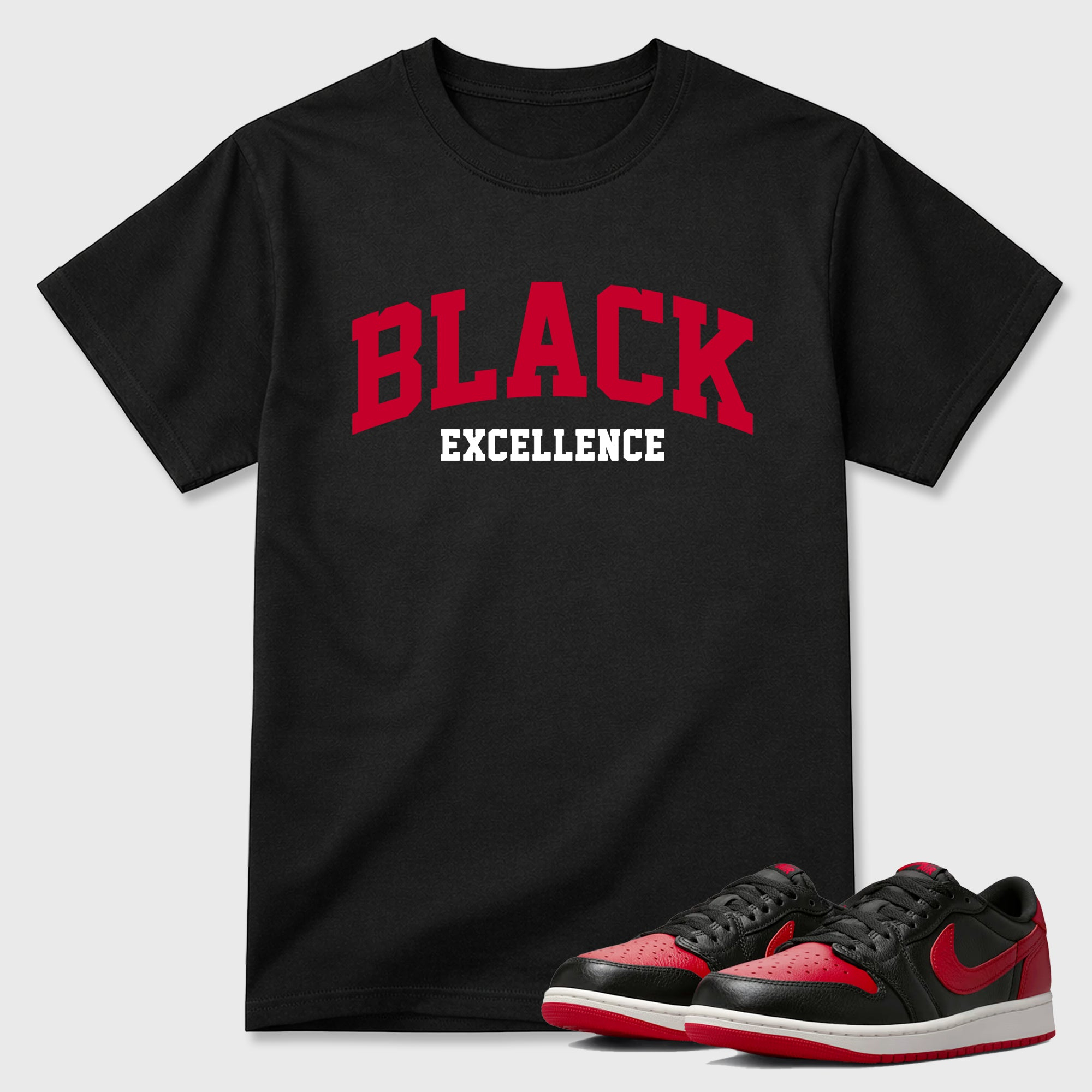 Varsity Black Excellence  Sneaker Tees - Air Jordan 1 Banned
