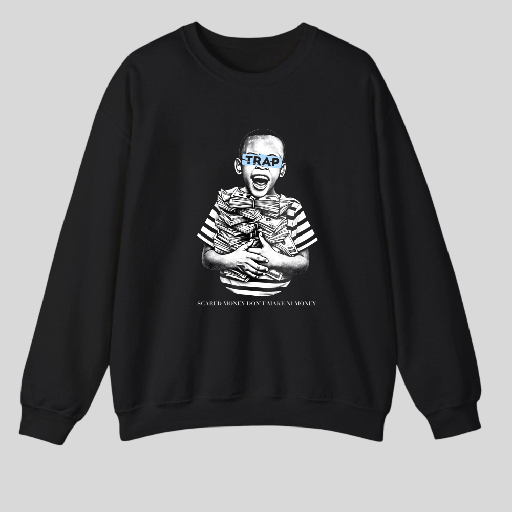 Trap Boy With Money Stack And Text tshirt 100% cotton