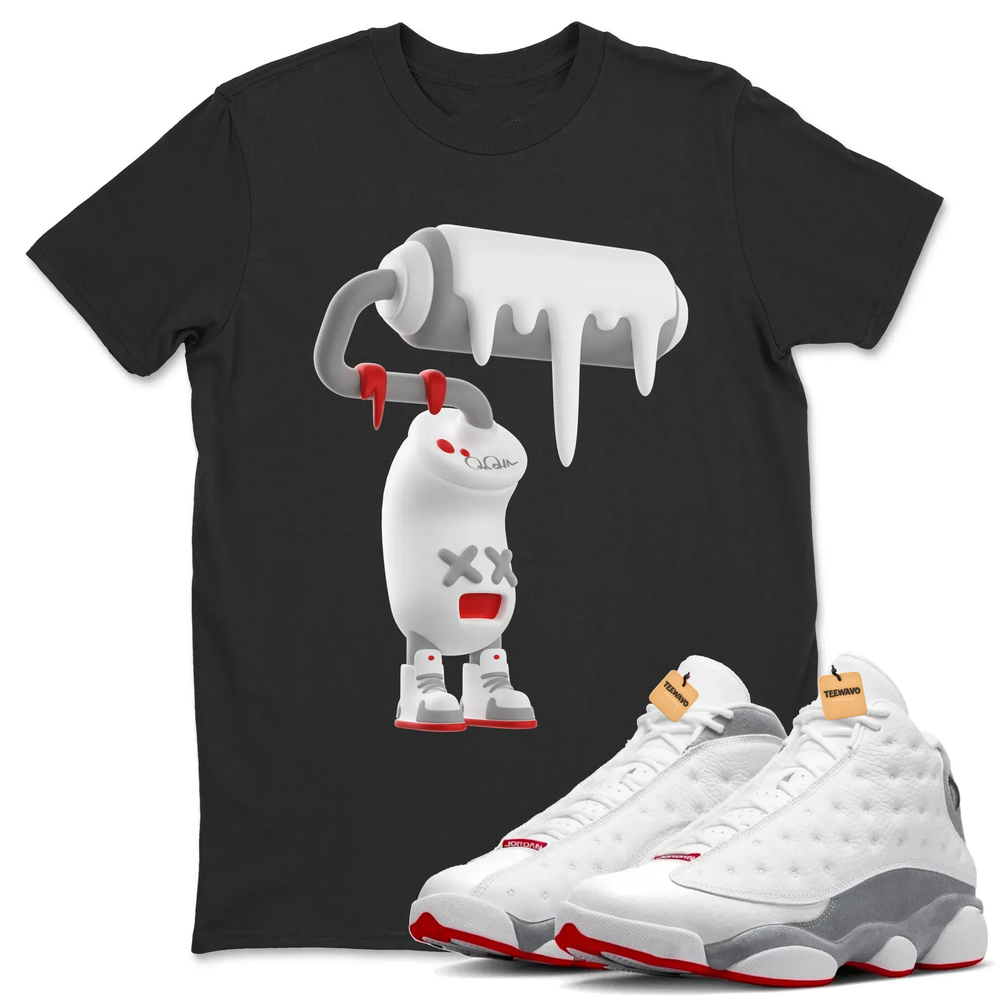3D Paint Roller Unisex Tops - Air Joardan 13 Wolf Grey