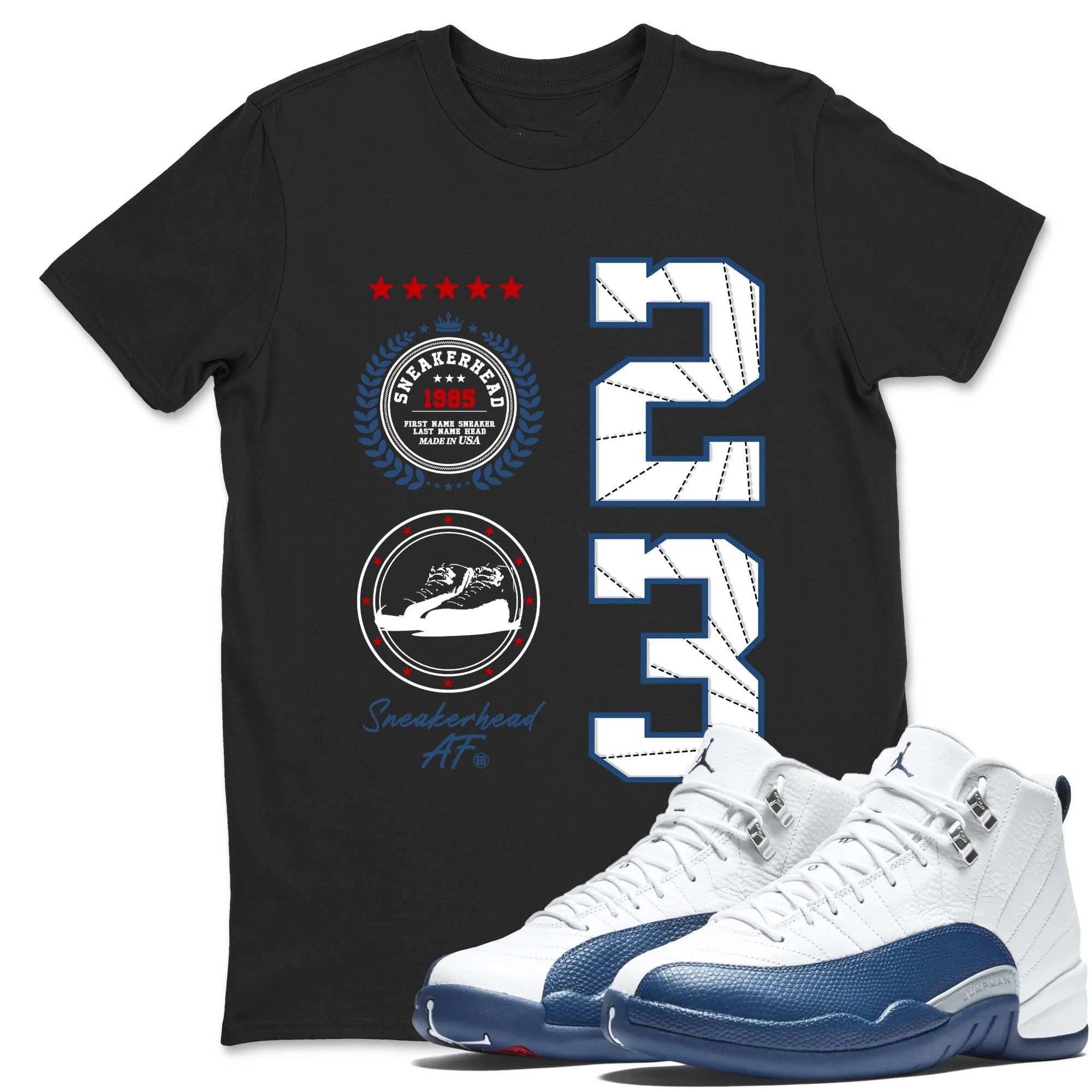 Sneaker Emblem TEEWAVO Sneaker Tees - Air Jordan 12 French Blue