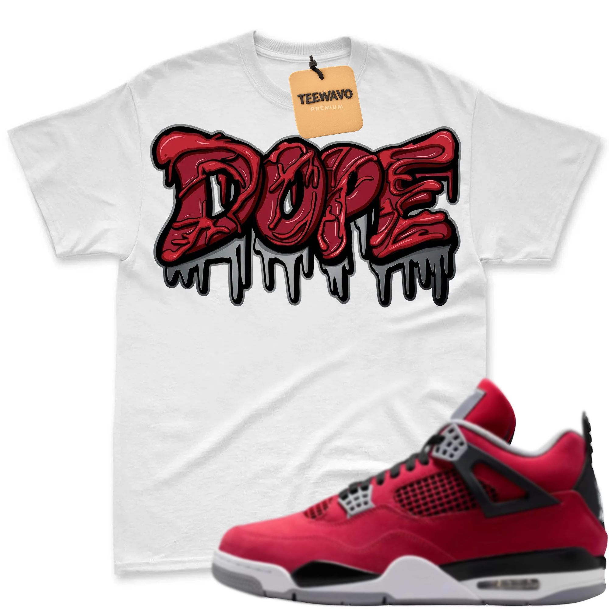 DOPE! Shirt To Match AJD 4 Toro Bravo Fire Red Black