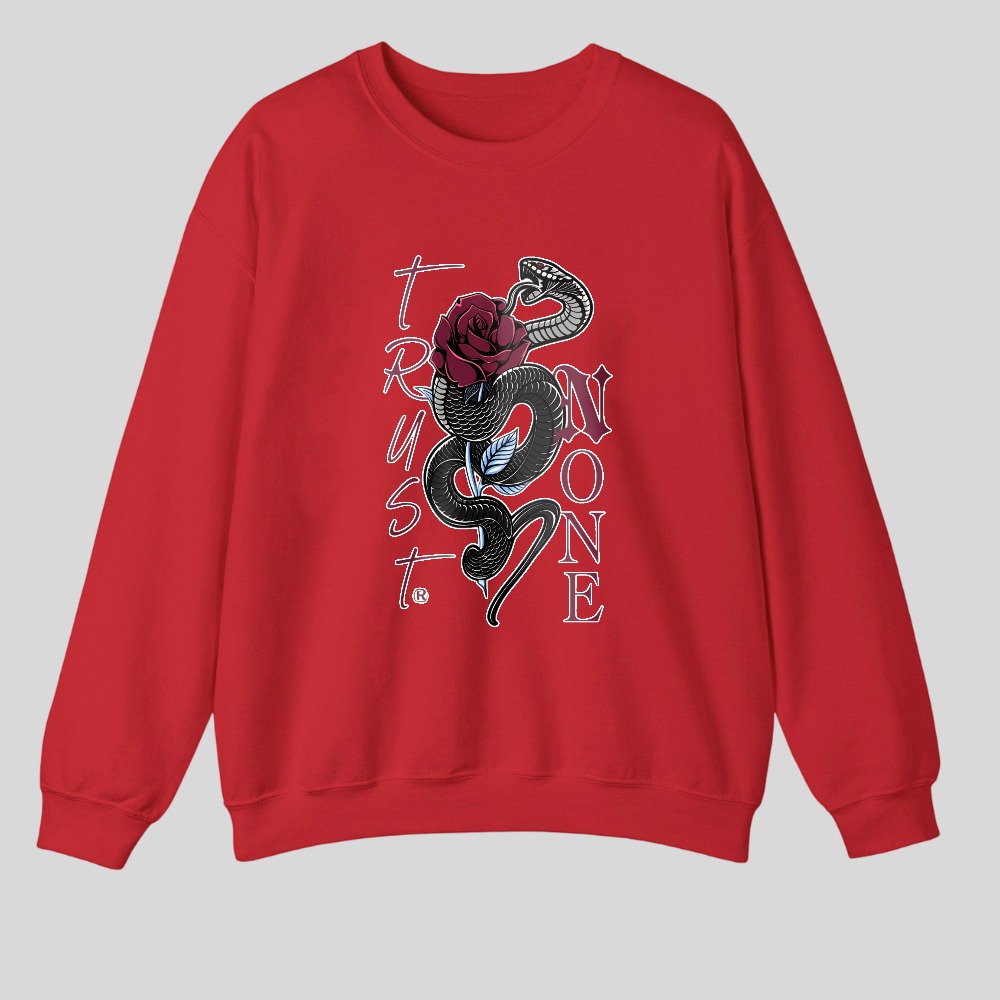 Snake Winding Around Rose With Text tshirt 100% cotton