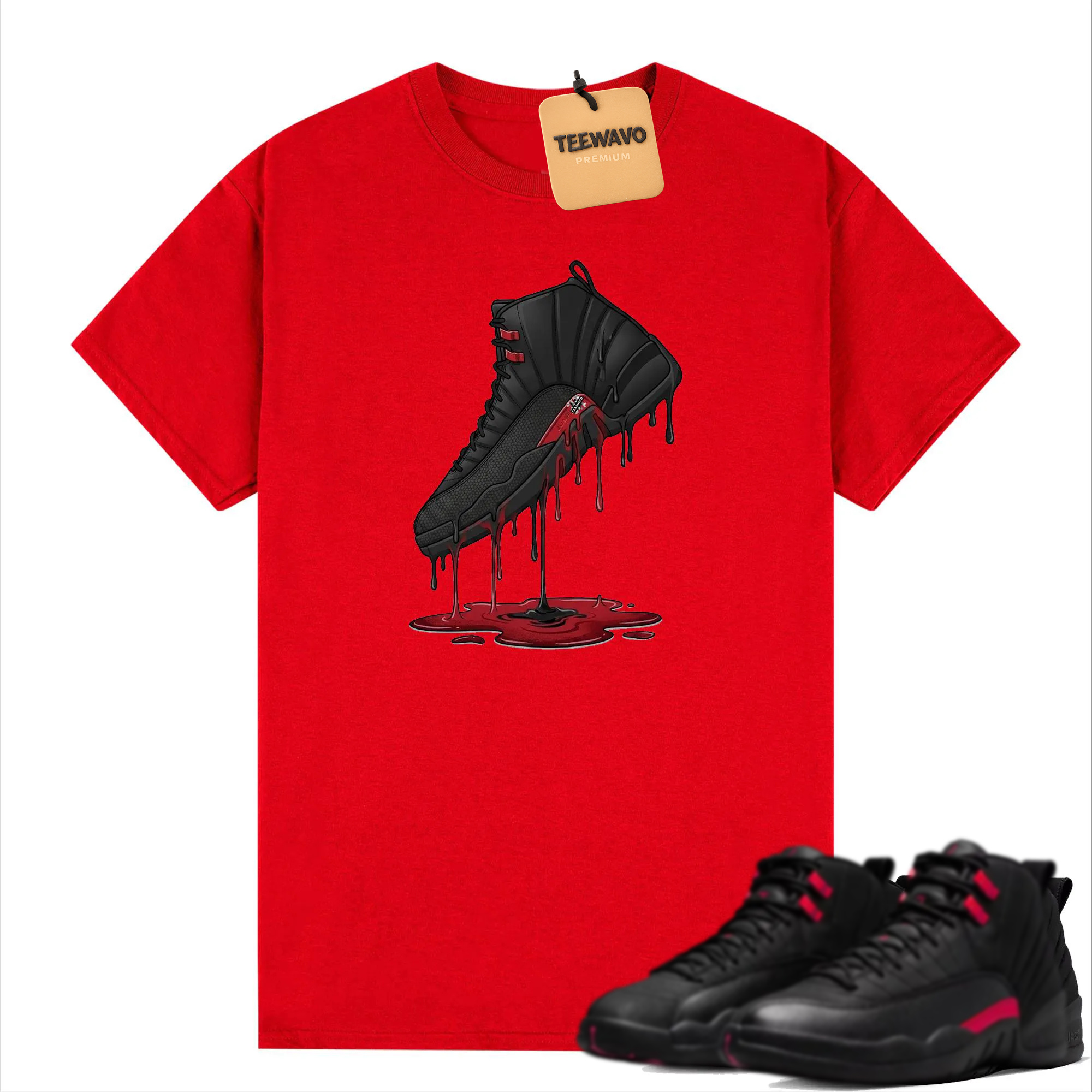 Dripping Shoe Shirt to Match AJD 12 Retro Bloodline