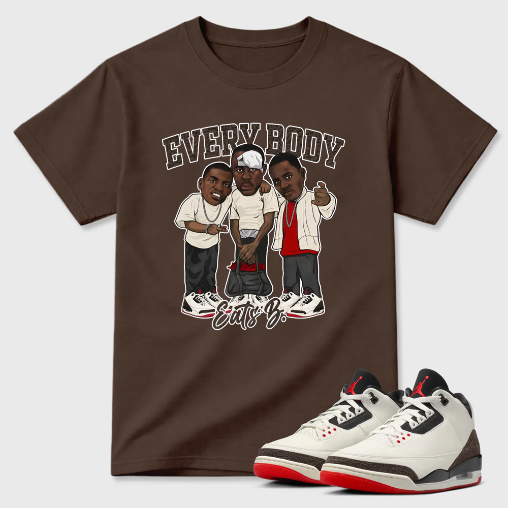 AJ3 World’s Best Dad Match Tee, Match EVERY BODY EATS B Shirt