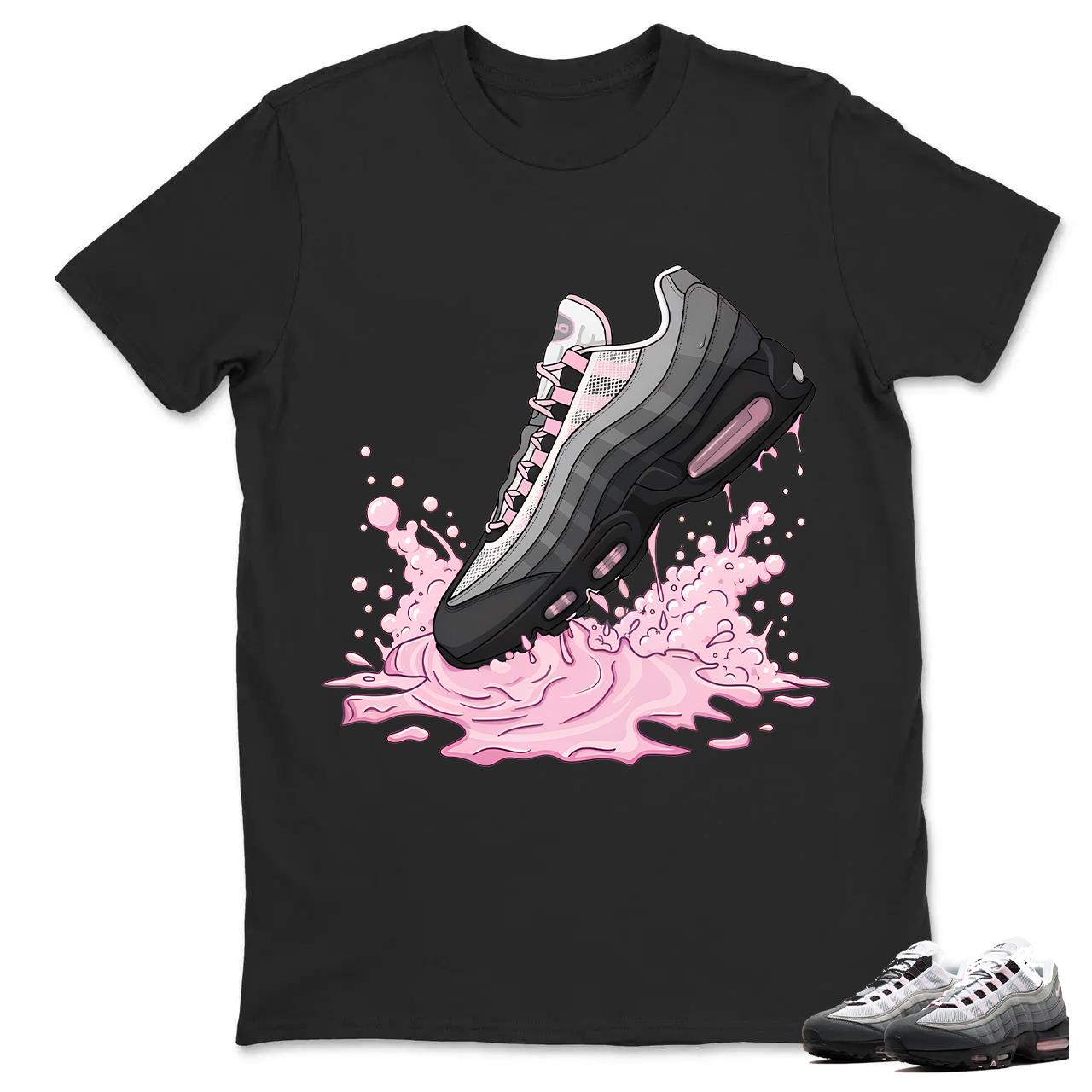 Air Max 95 Pink Foam Black White OG Big Bubble T Shirt Match Dripping Shoe