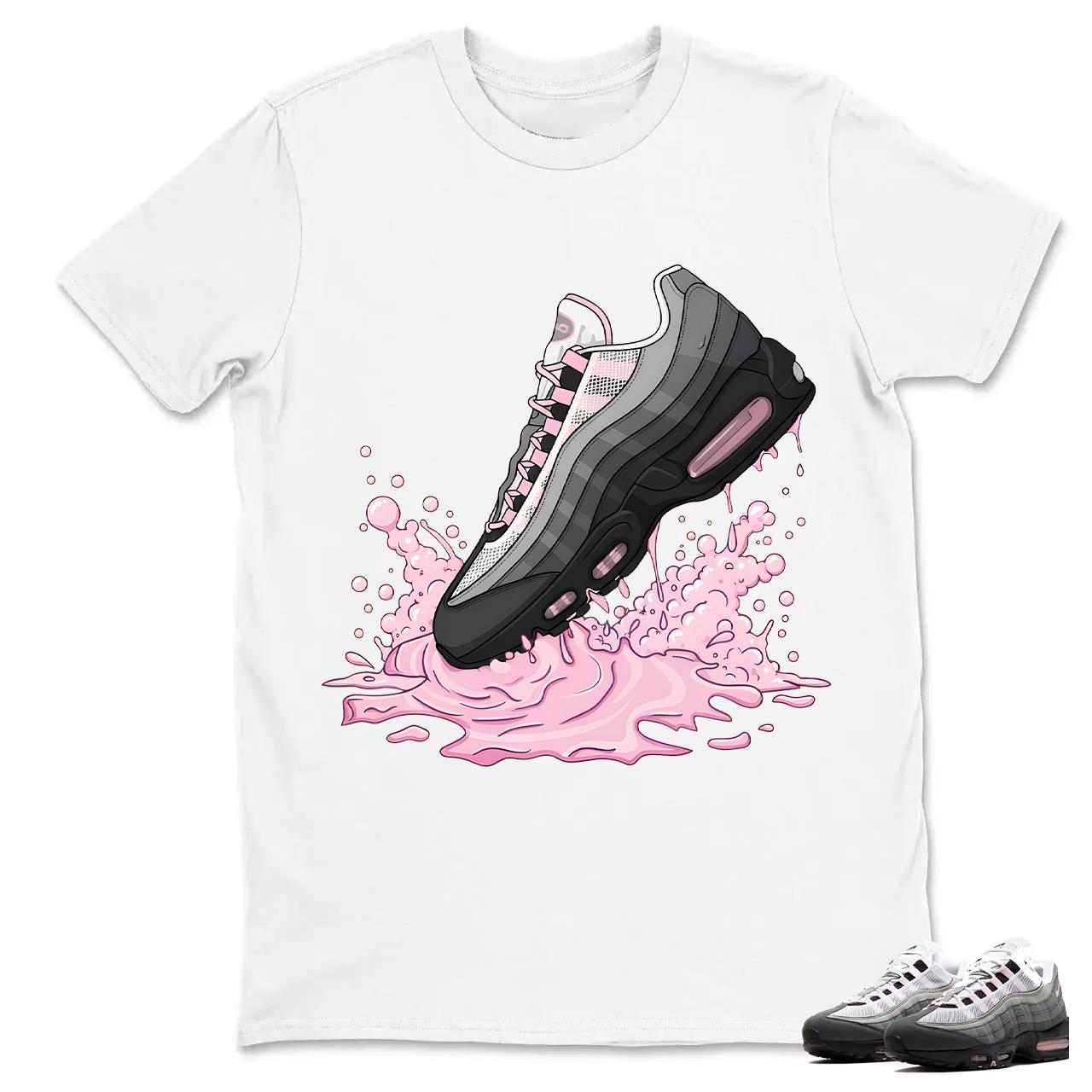 Air Max 95 Pink Foam Black White OG Big Bubble T Shirt Match Dripping Shoe