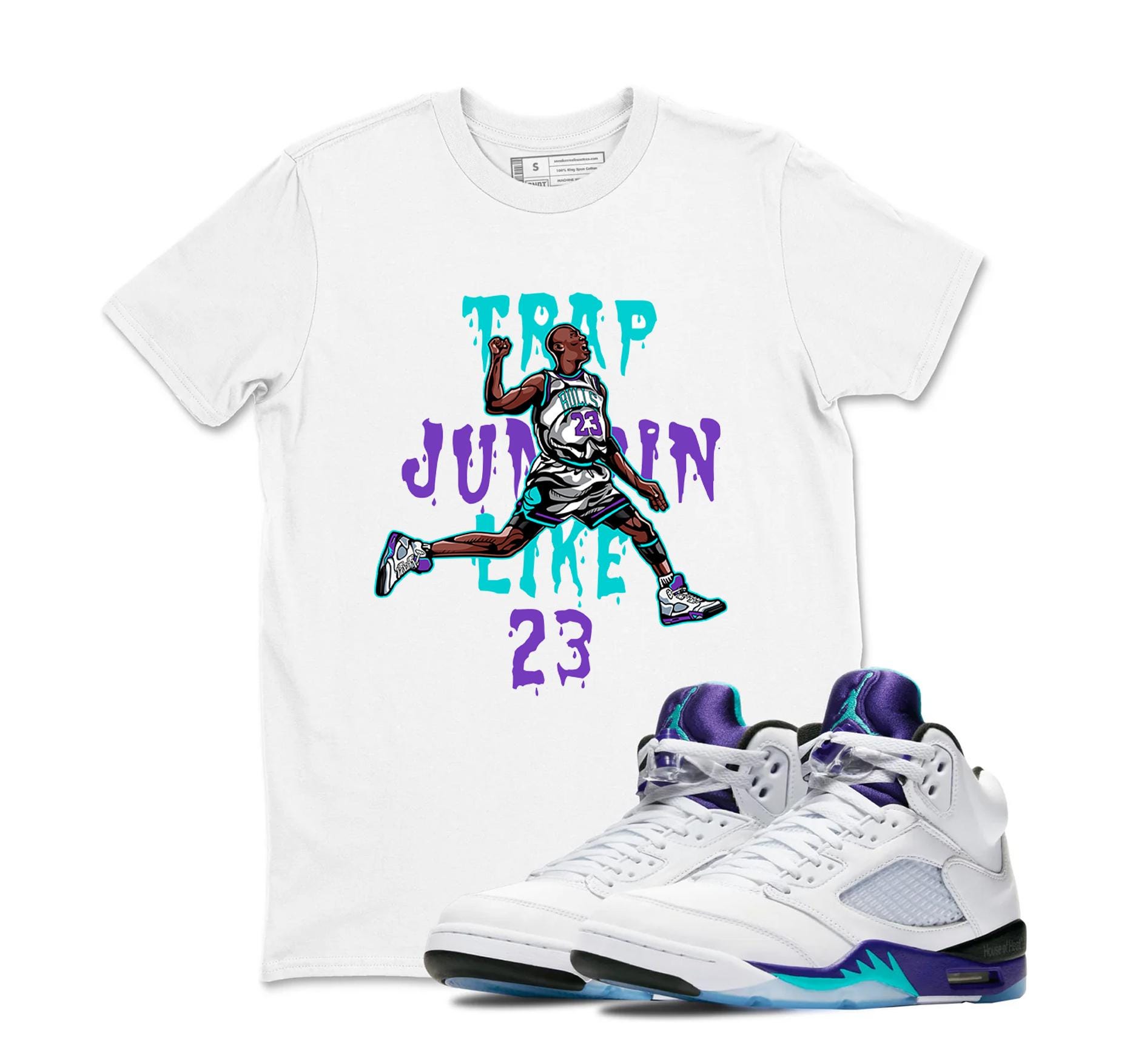 Air Jordan Sneaker Matching Shirt Retro Grape 5s - Trap Jumpin Like Shirt To Match
