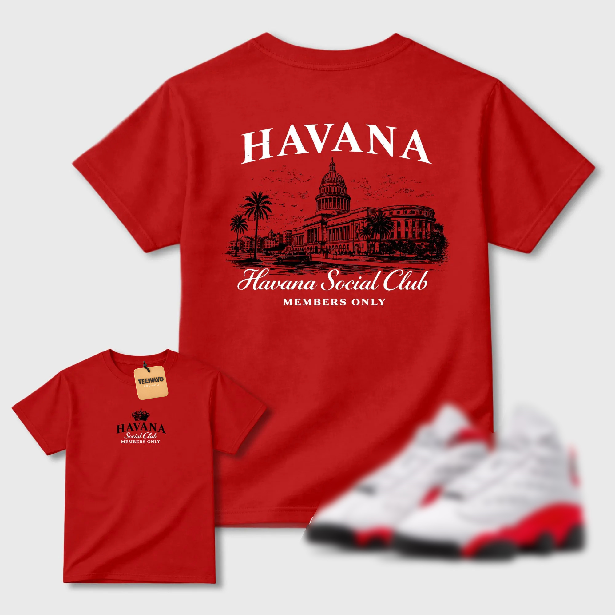 Havana Club TEEWAVO Sneaker Tees - AJD 13 University Red