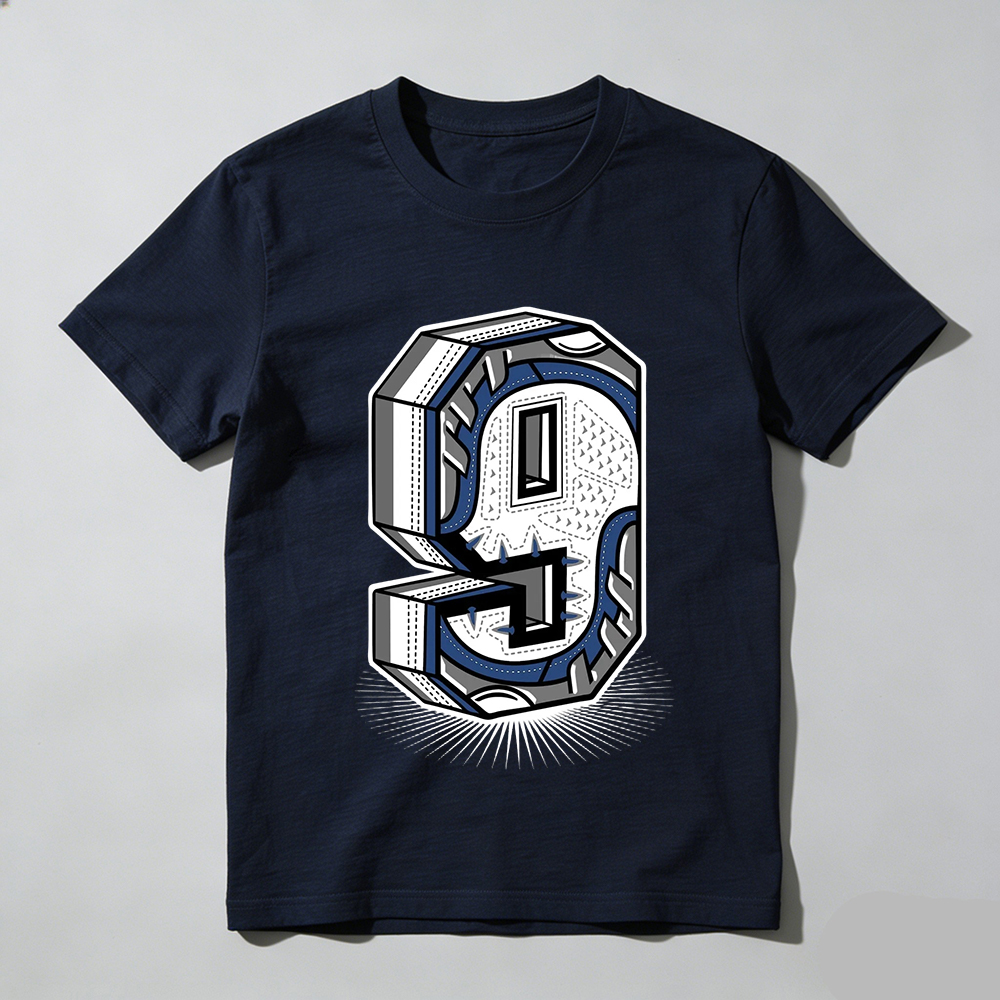 Number Statue  Sneaker Tees - Air Jordan 9 Flint Grey