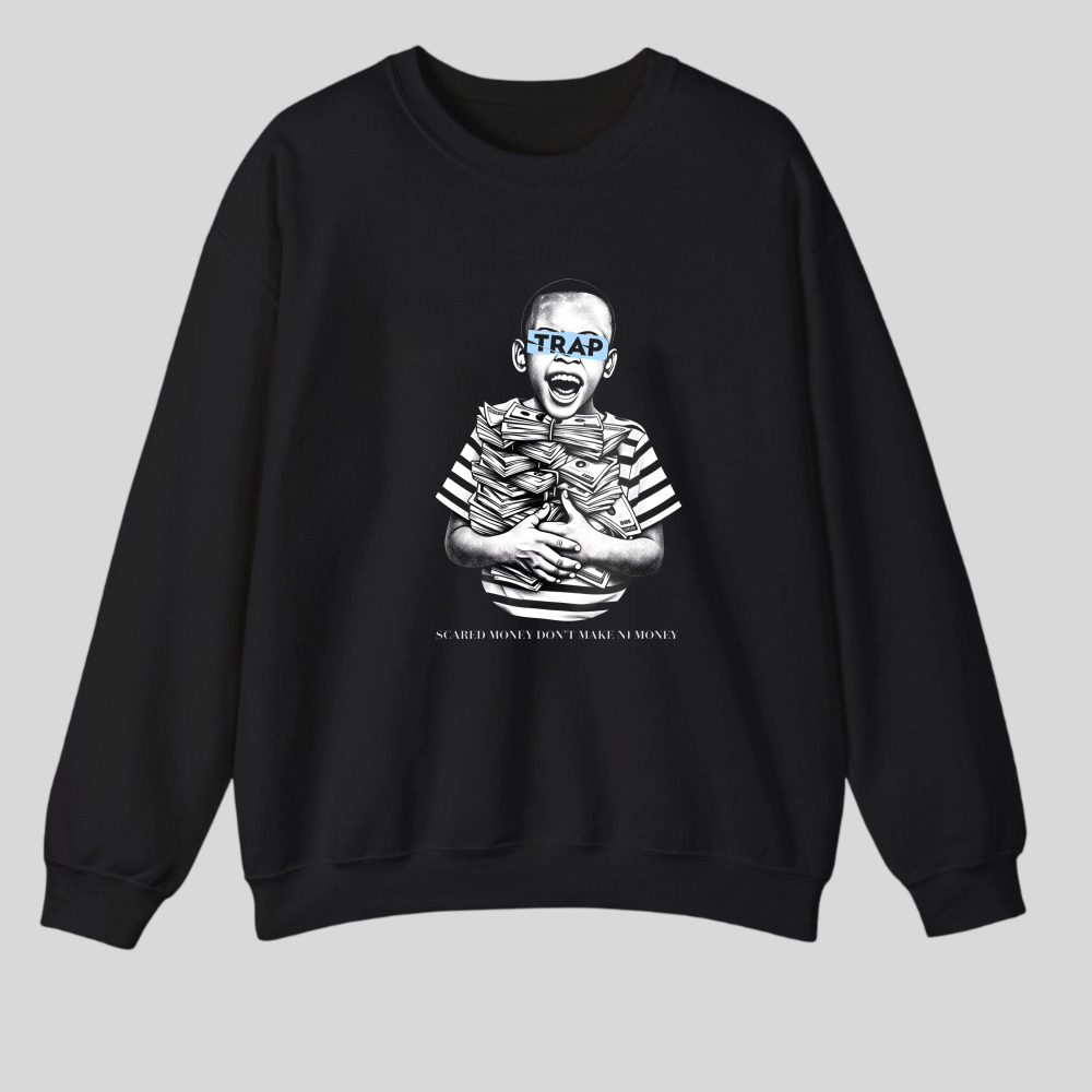 Trap Boy With Money Stack And Text tshirt 100% cotton