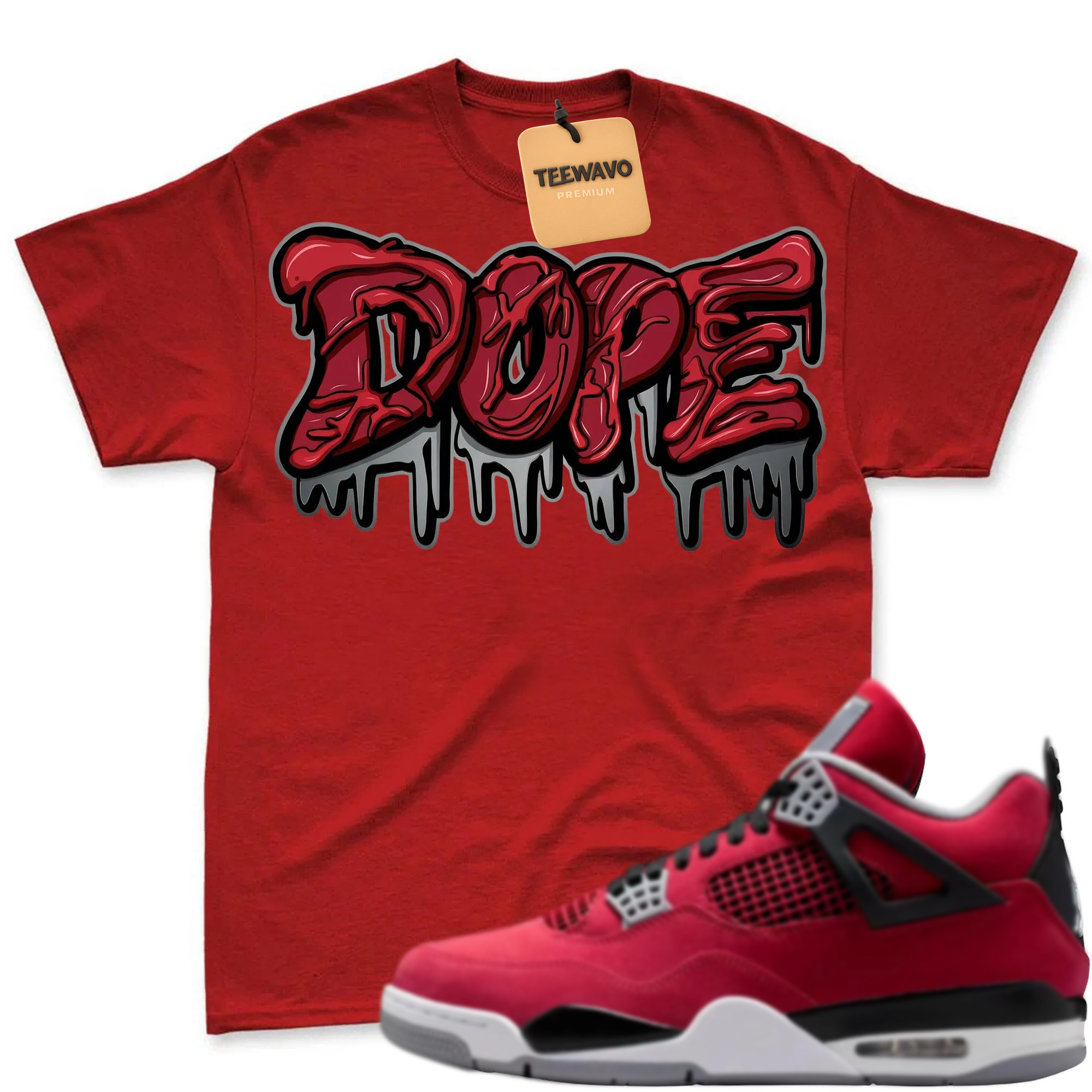 DOPE! Shirt To Match AJD 4 Toro Bravo Fire Red Black