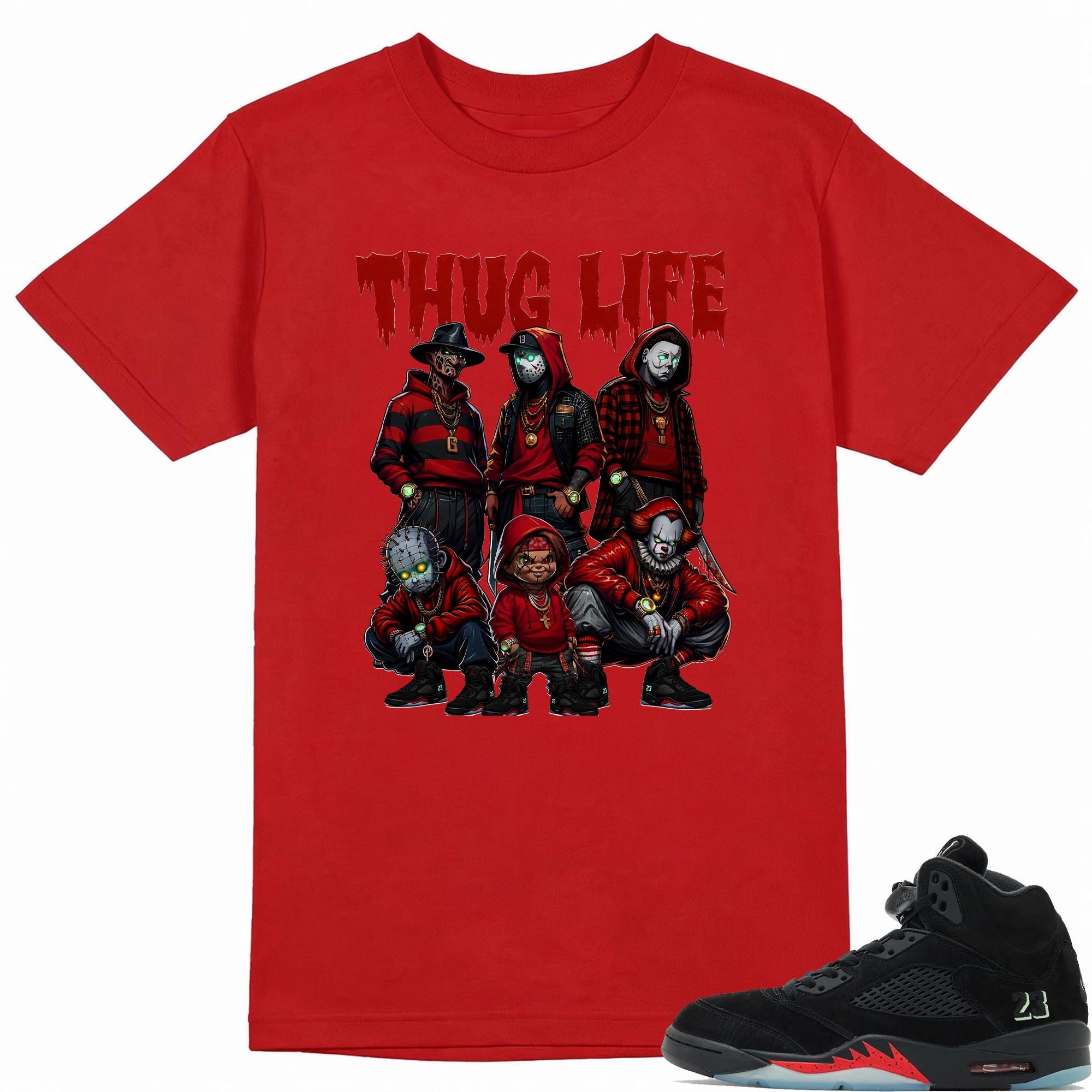 Thug Life Shirt to Match A.J 5 Halloween Sneaker