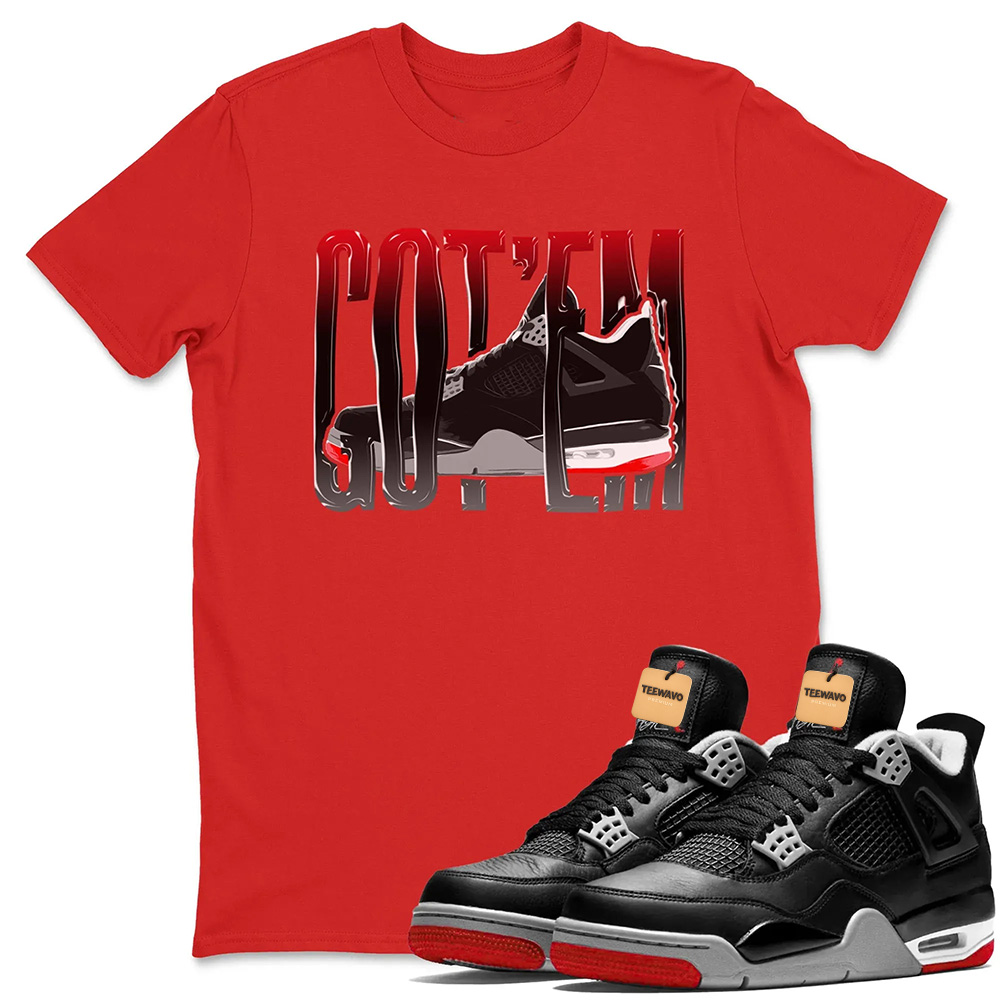 Wiggling Gotem Sneaker Tee - Air Jordan 4 Bred Reimagined
