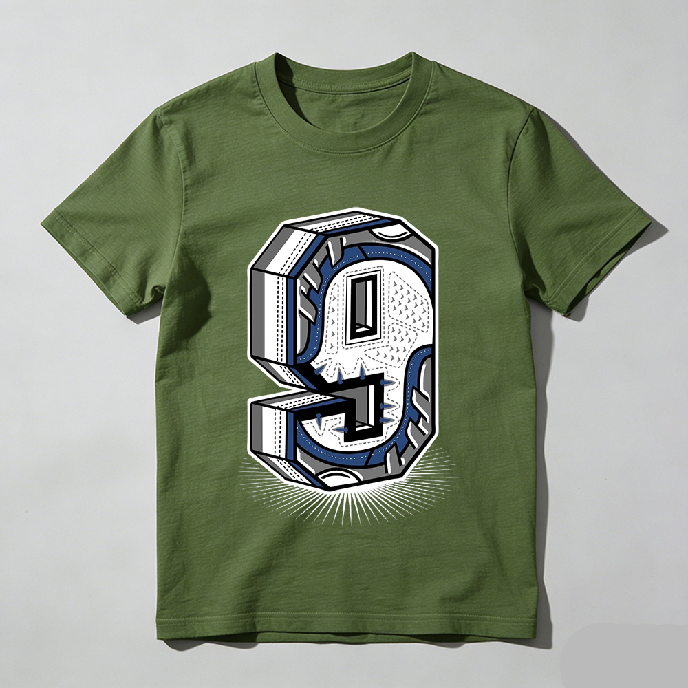 Number Statue  Sneaker Tees - Air Jordan 9 Flint Grey