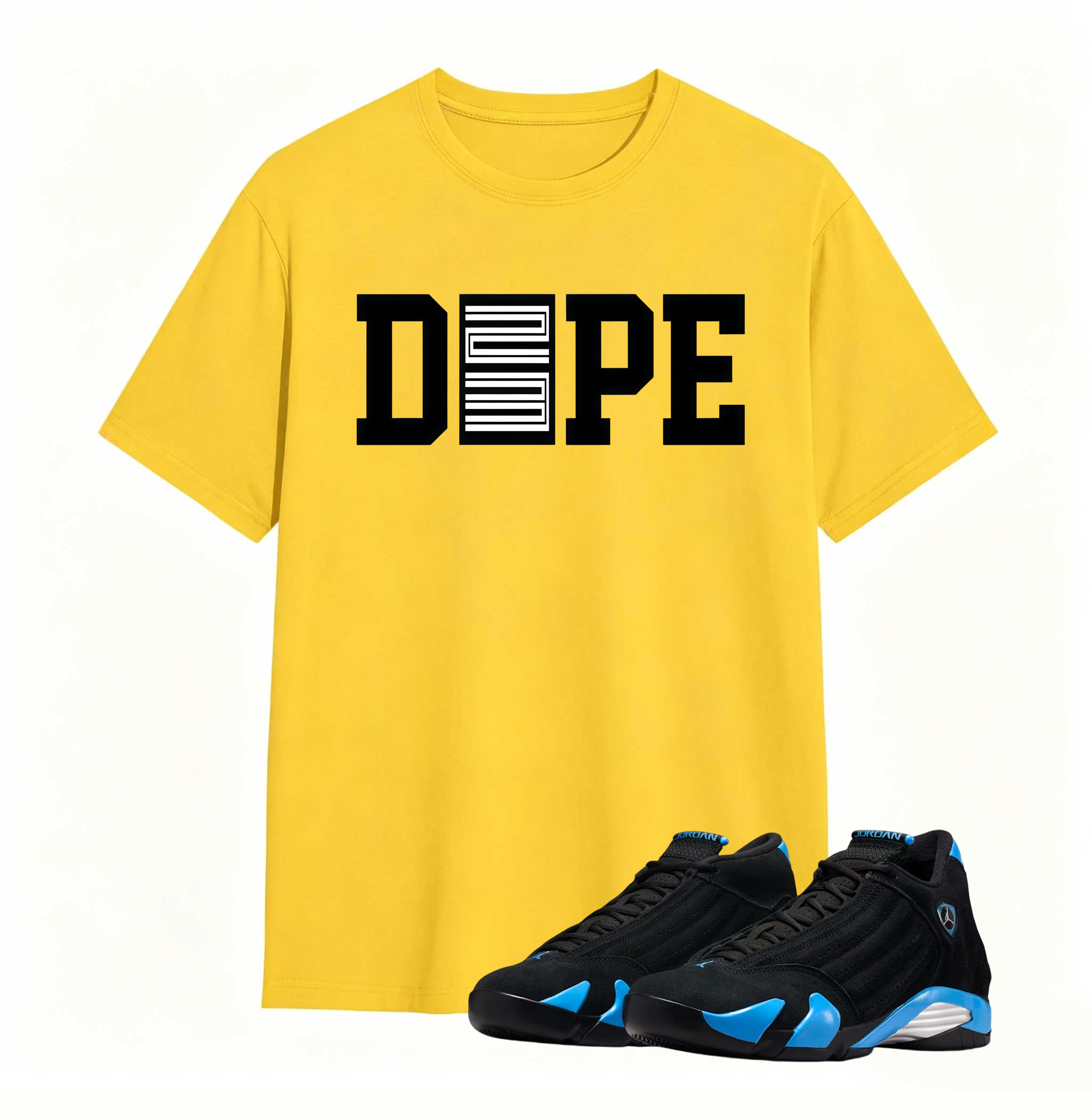 Dope 23  Sneaker Tees - Air Jordan 14 University Blue