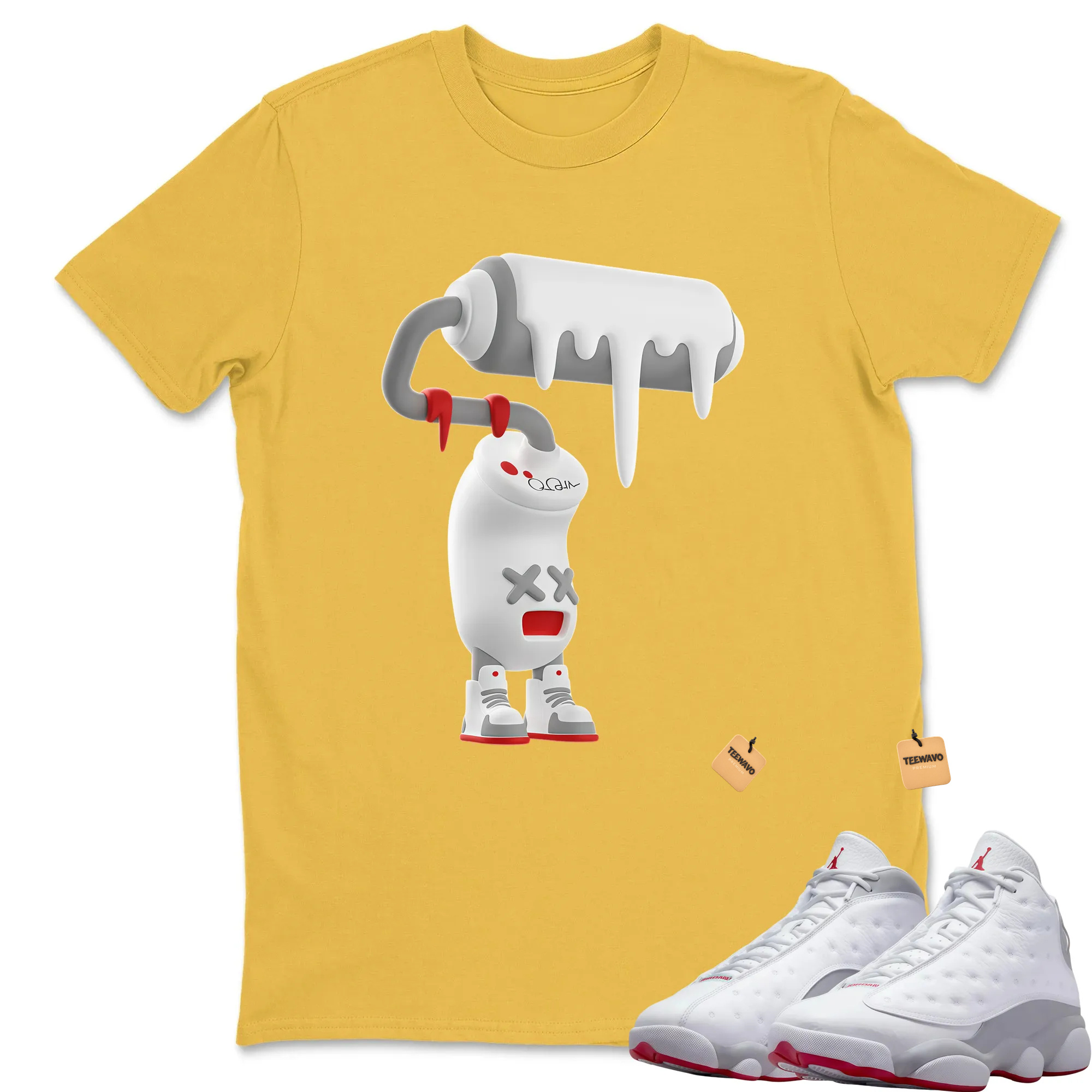 3D Paint Roller Unisex Tops - Air Joardan 13 Wolf Grey