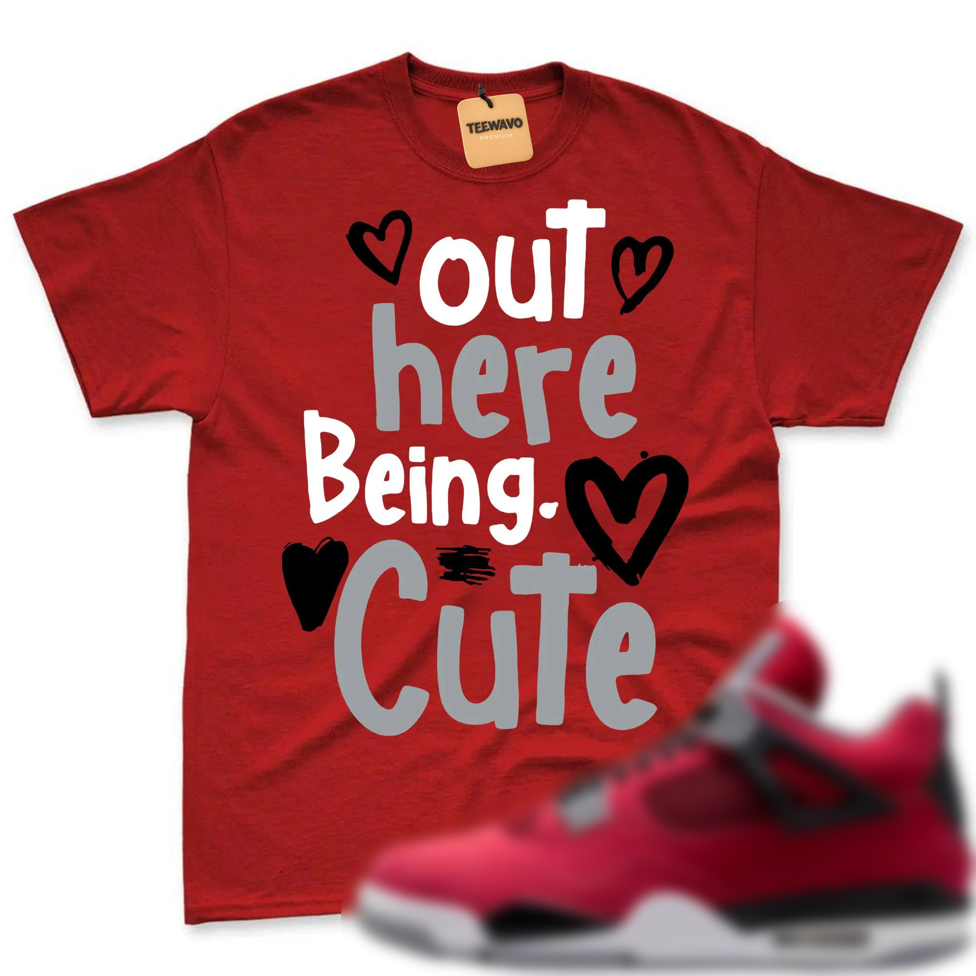 CUTE! Shirt To Match AJD 4 Toro Bravo Fire Red Black