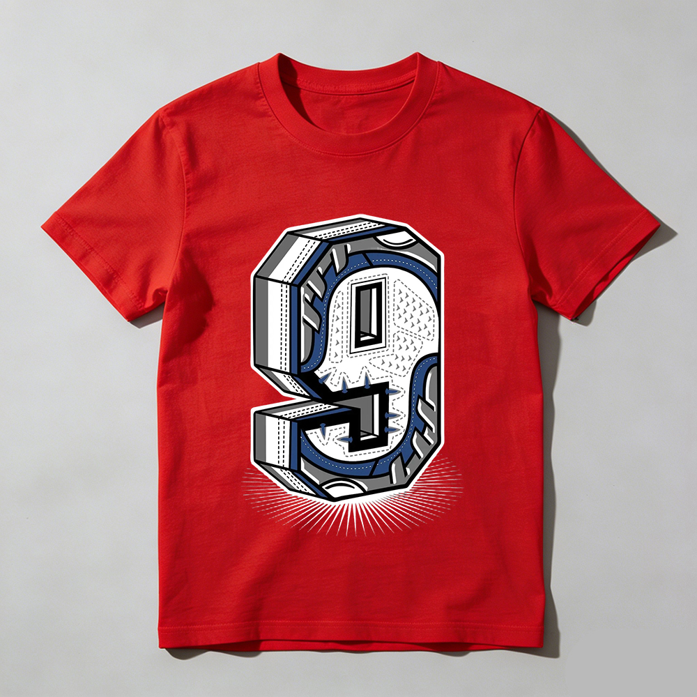 Number Statue  Sneaker Tees - Air Jordan 9 Flint Grey