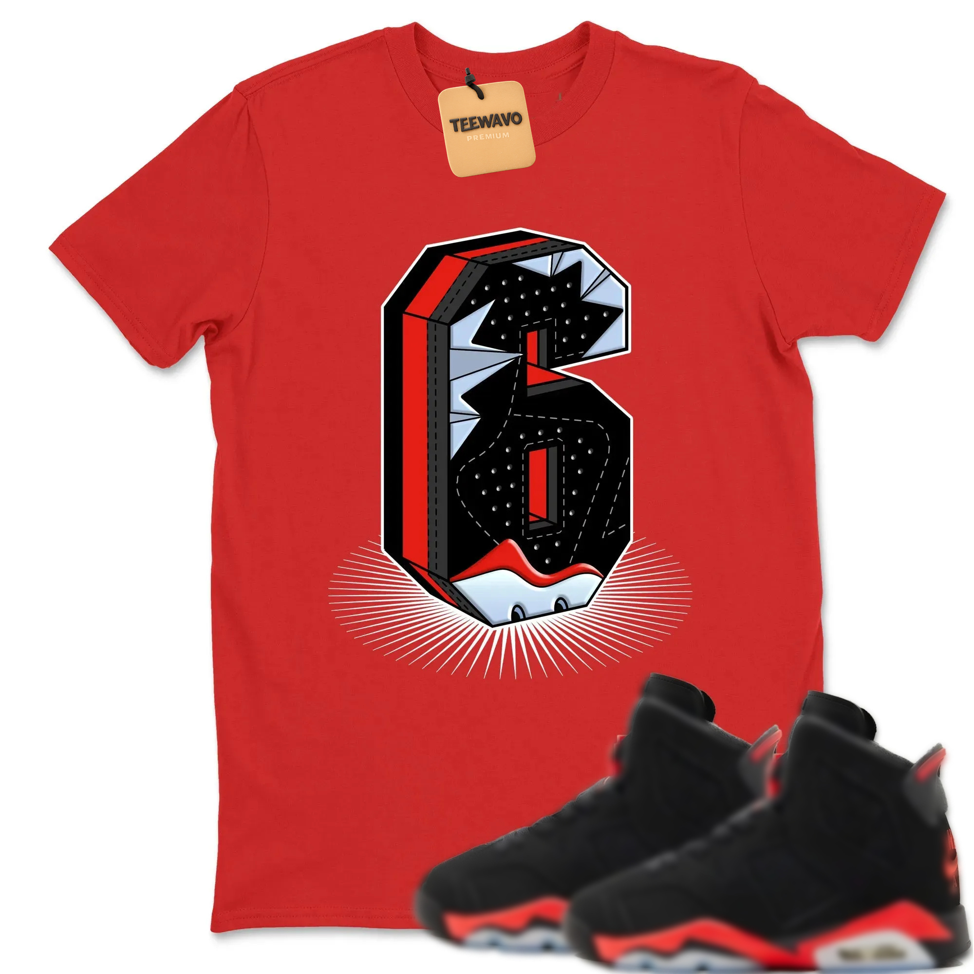 Number Statue TEEWAVO Sneaker Tees - Alr Joarden 6 Reverse Infrared