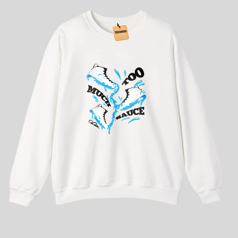Blue Clouds And Water Splash Design tshirt 100% cotton