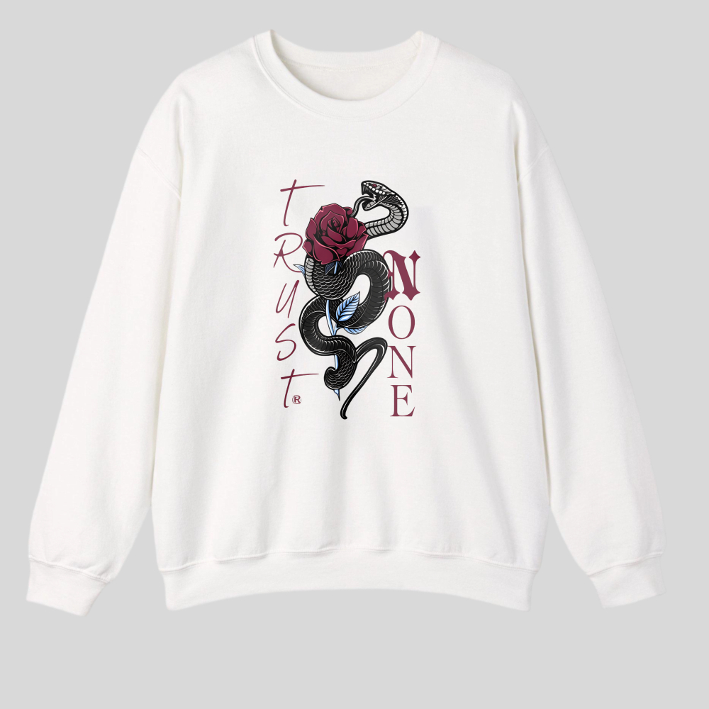 Snake Winding Around Rose With Text tshirt 100% cotton
