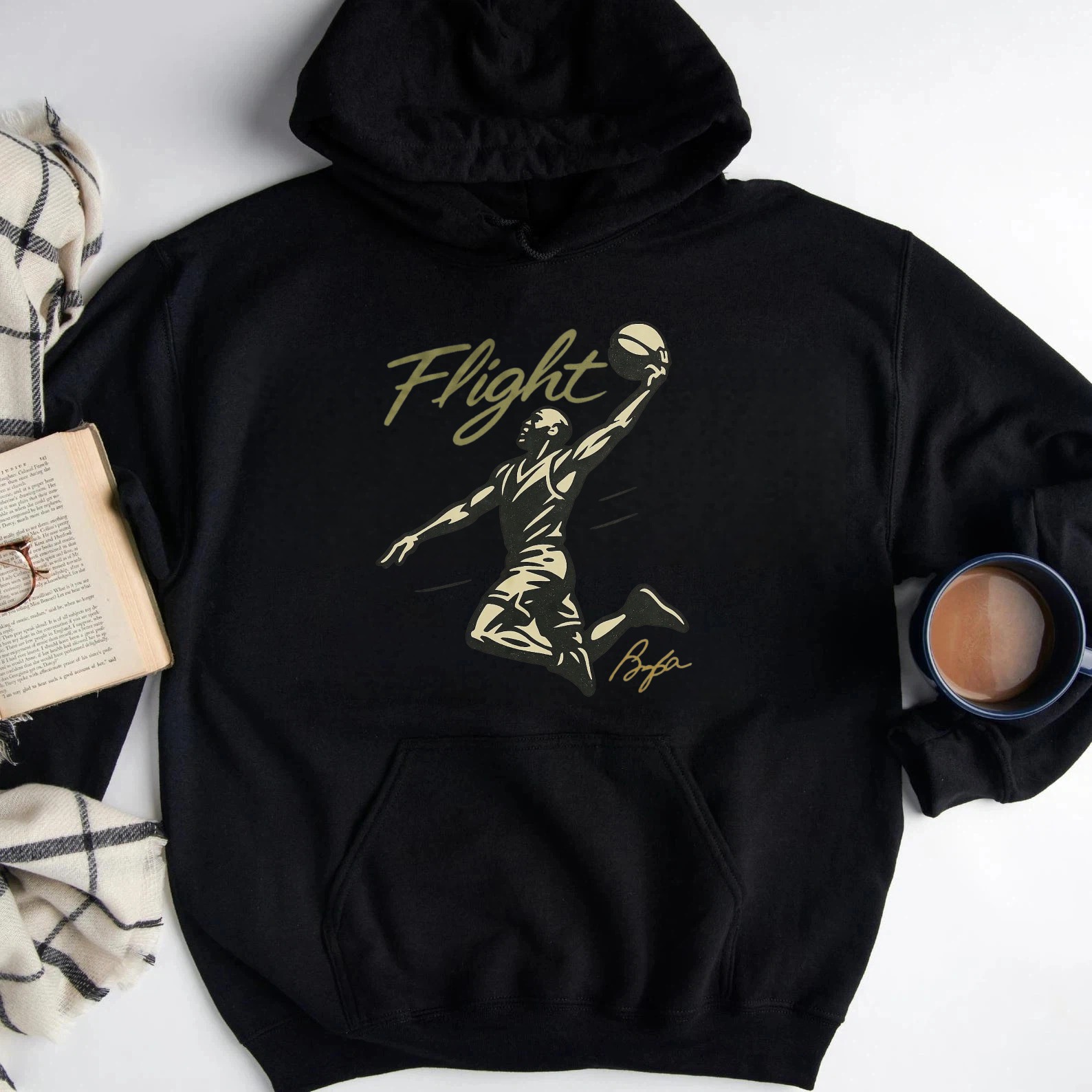 Flight Basketball Player Dunk Silhouette Graphic Unisex Classic Hoodie