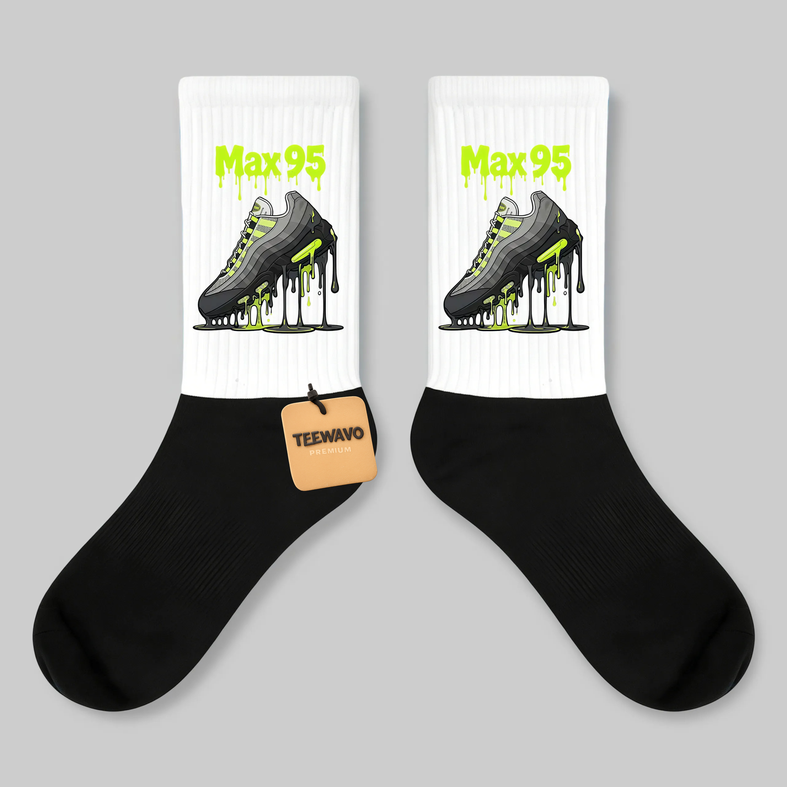 Crew Socks Air Max 95 Neon Drip Sneaker Print