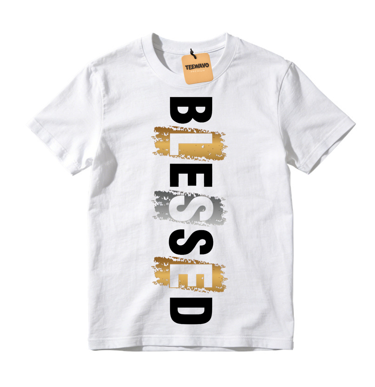 Metallic Gold Patent Black White Sneaker Match Tee | Match Blessed Tee