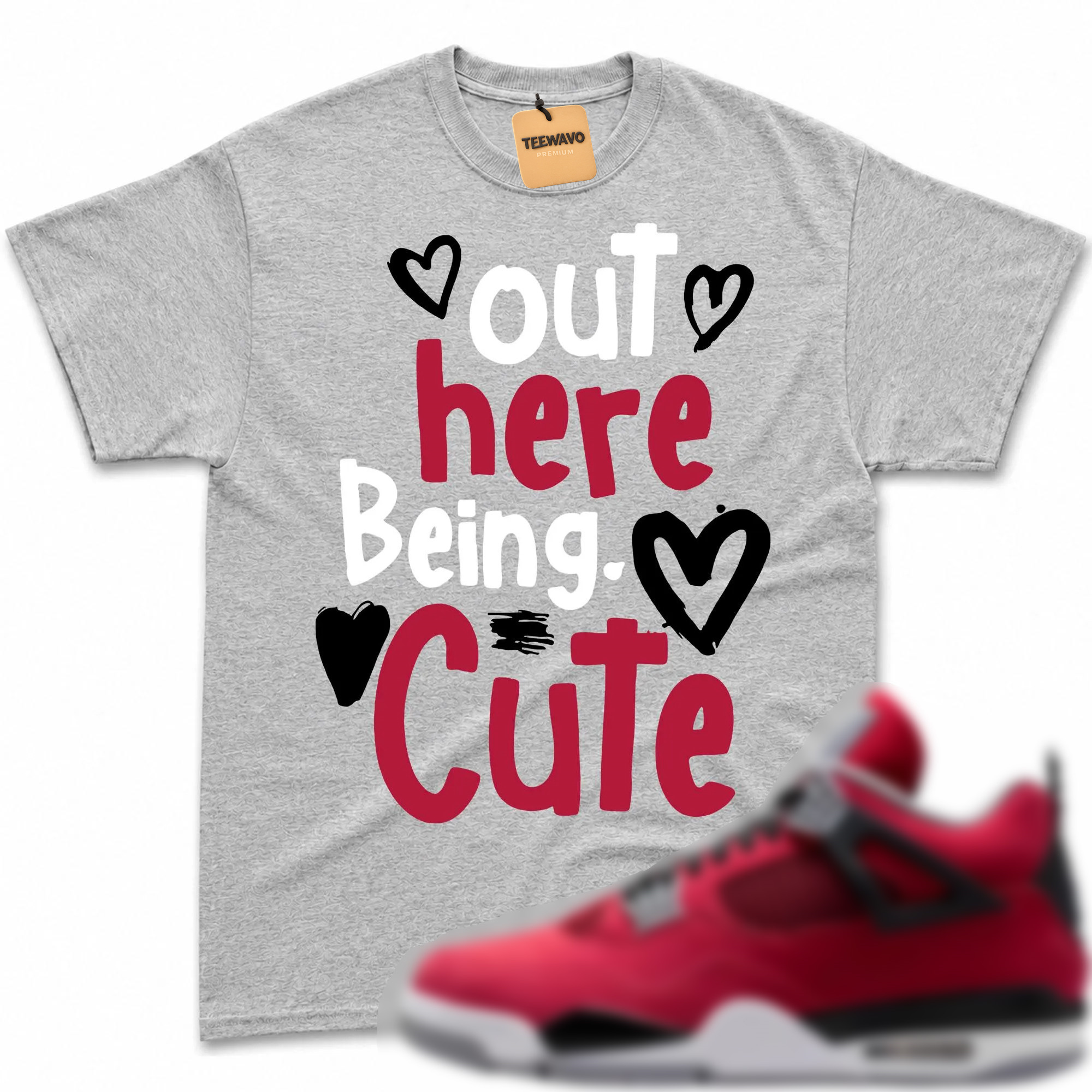 CUTE! Shirt To Match AJD 4 Toro Bravo Fire Red Black