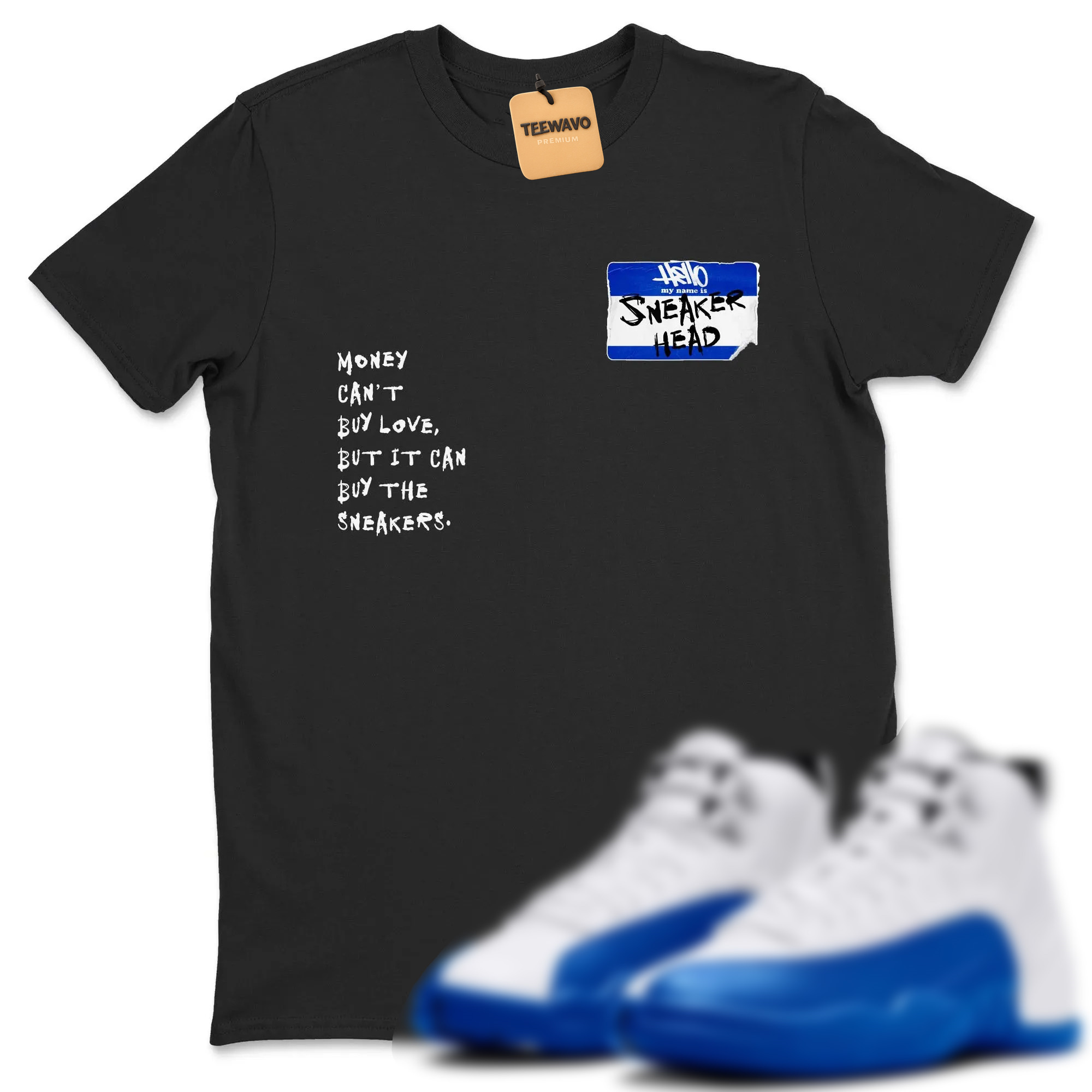 Sneakerhead Badge TEEWAVO Sneaker Tees - AJD 12 Blueberry