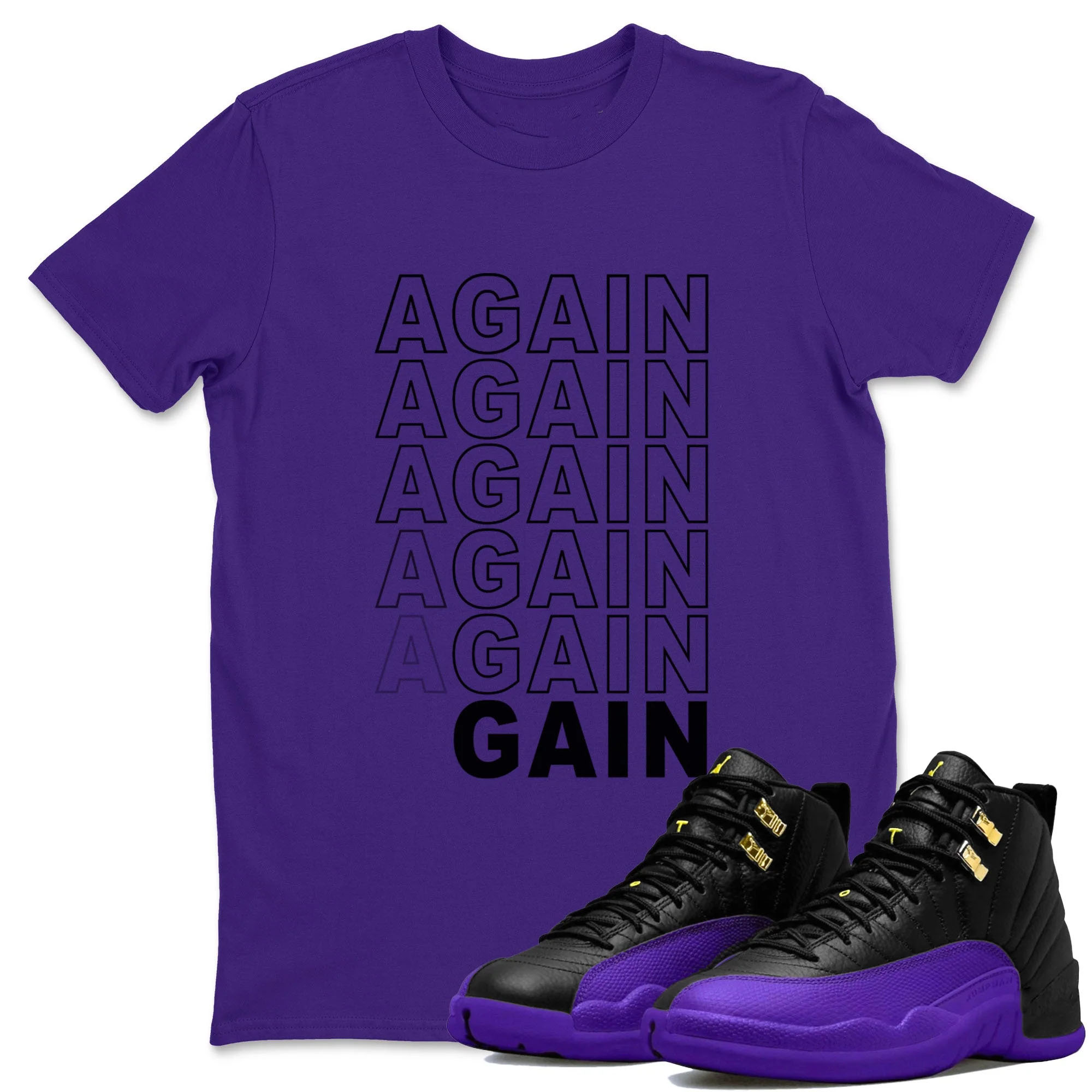 Again Gain TEEWAVO Sneaker Tee - Air Jordan 12 Field Purple