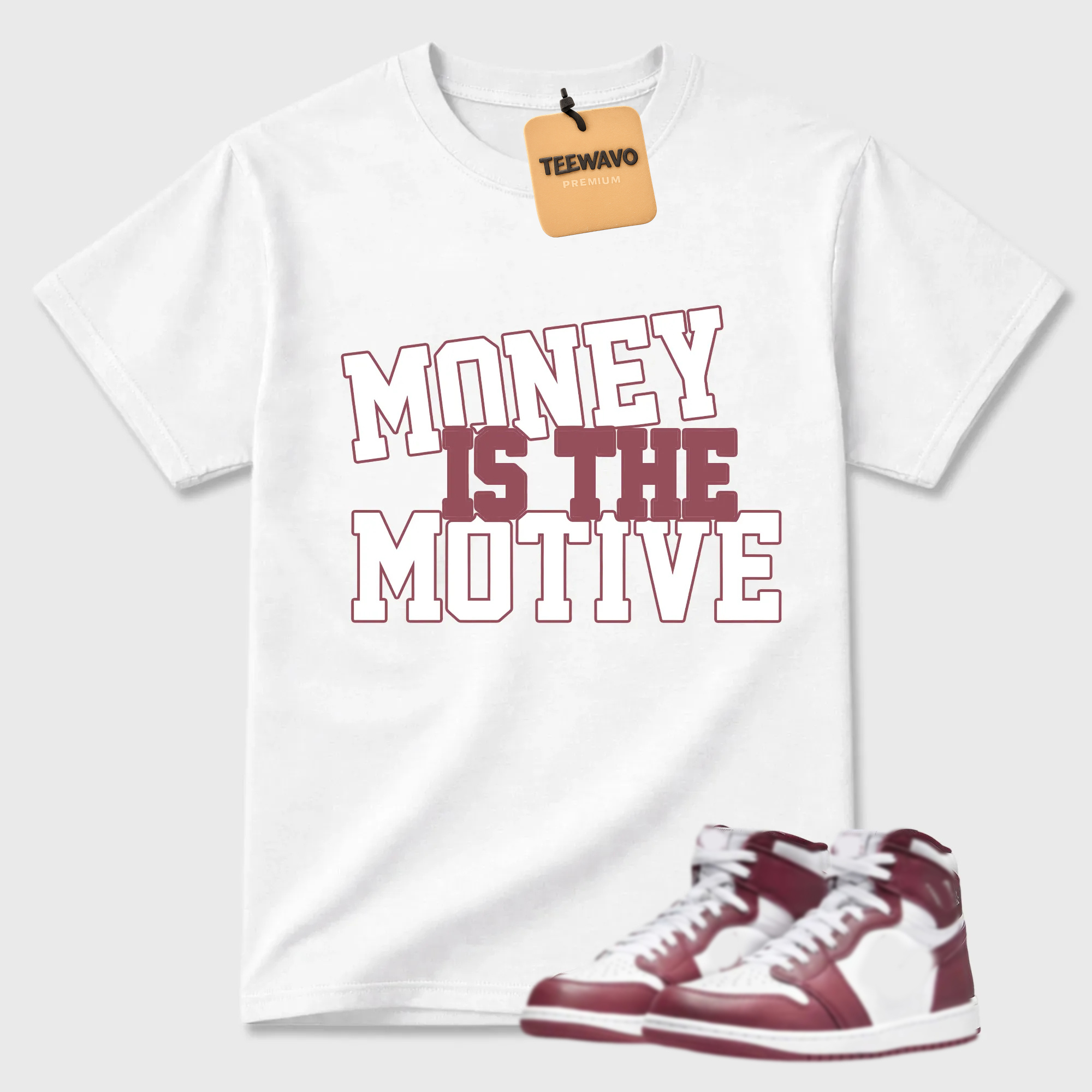 MONEY Air J 1 Artisanal Team Red OG Retro High White 2024 AJ 1 Tshirt Match Sneaker