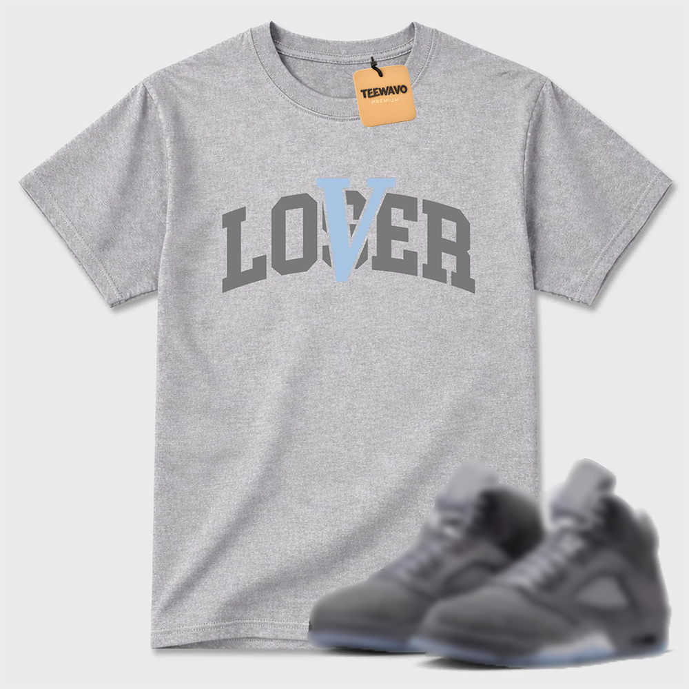 Loser Lover Varsity TEEWAVO Sneaker Tees - AJ 5 Wolf Grey