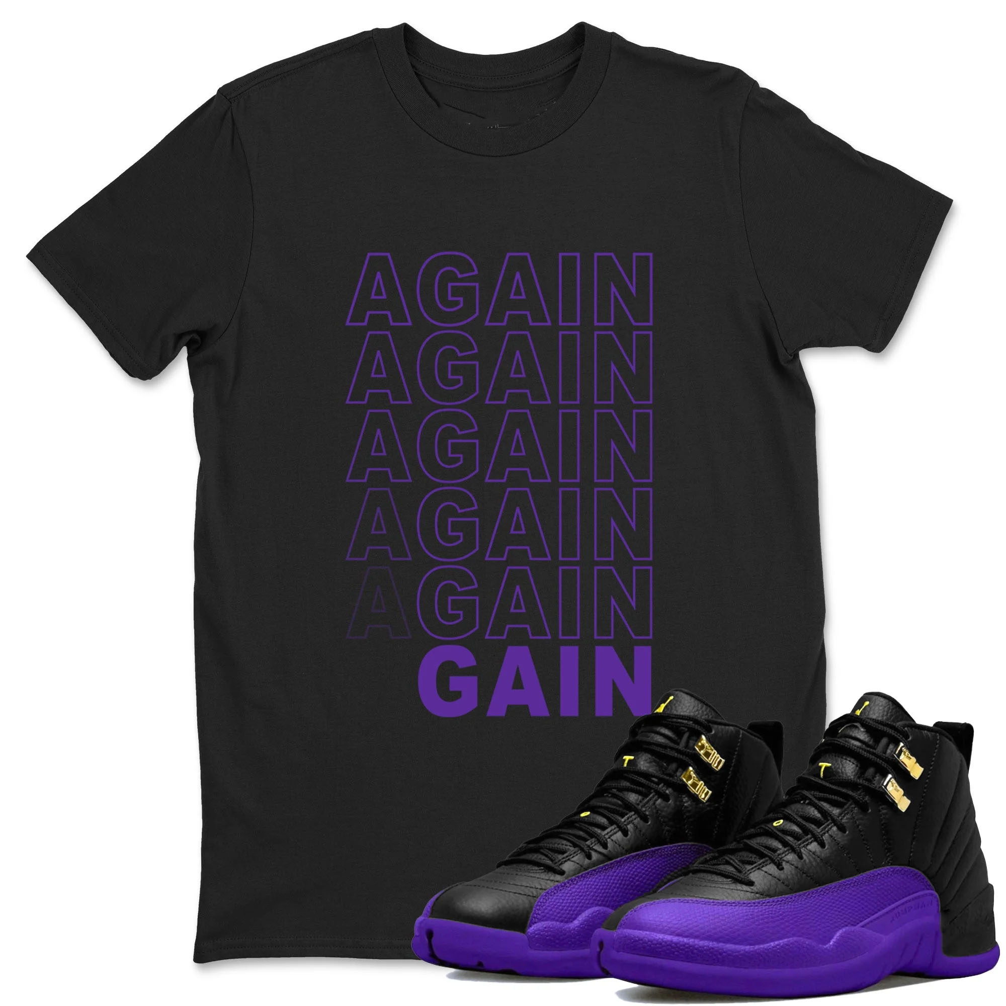 Again Gain TEEWAVO Sneaker Tee - Air Jordan 12 Field Purple