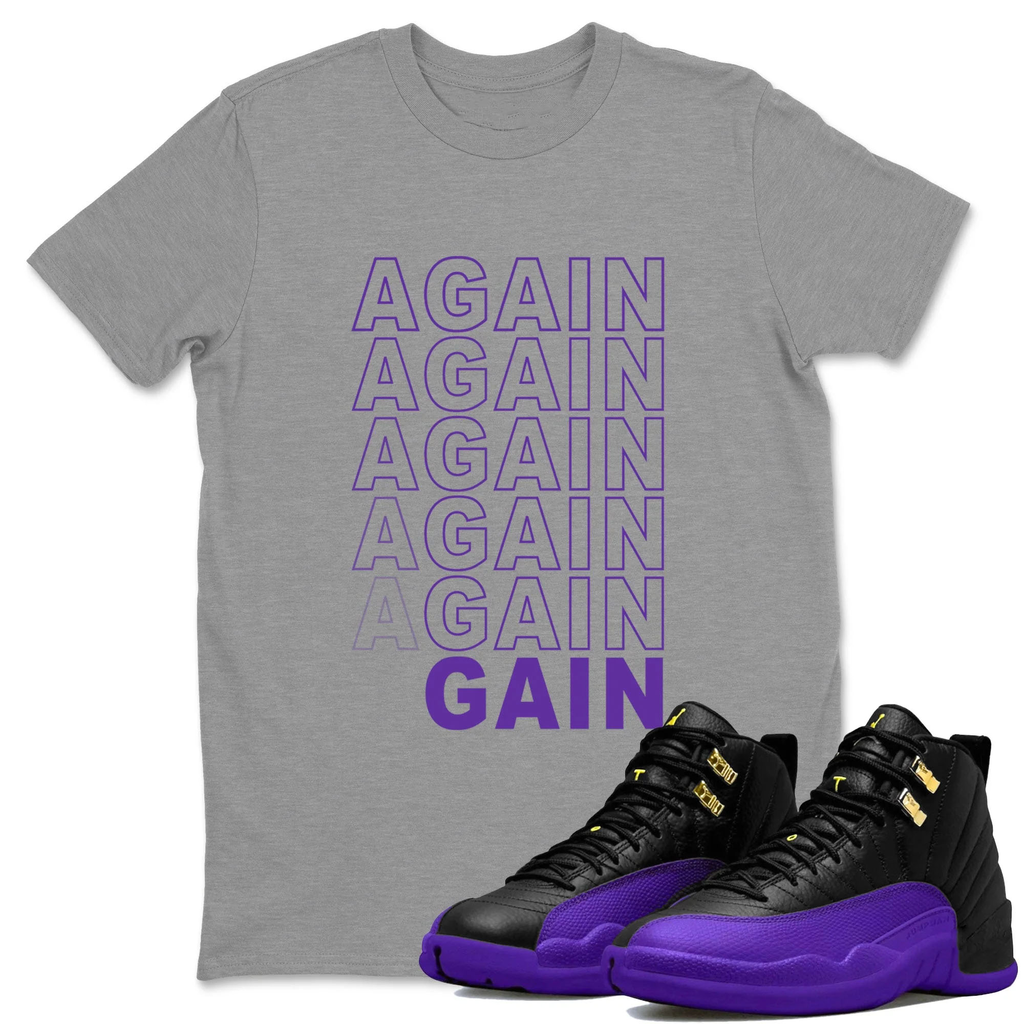 Again Gain TEEWAVO Sneaker Tee - Air Jordan 12 Field Purple