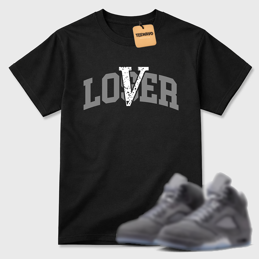 Loser Lover Varsity TEEWAVO Sneaker Tees - AJ 5 Wolf Grey