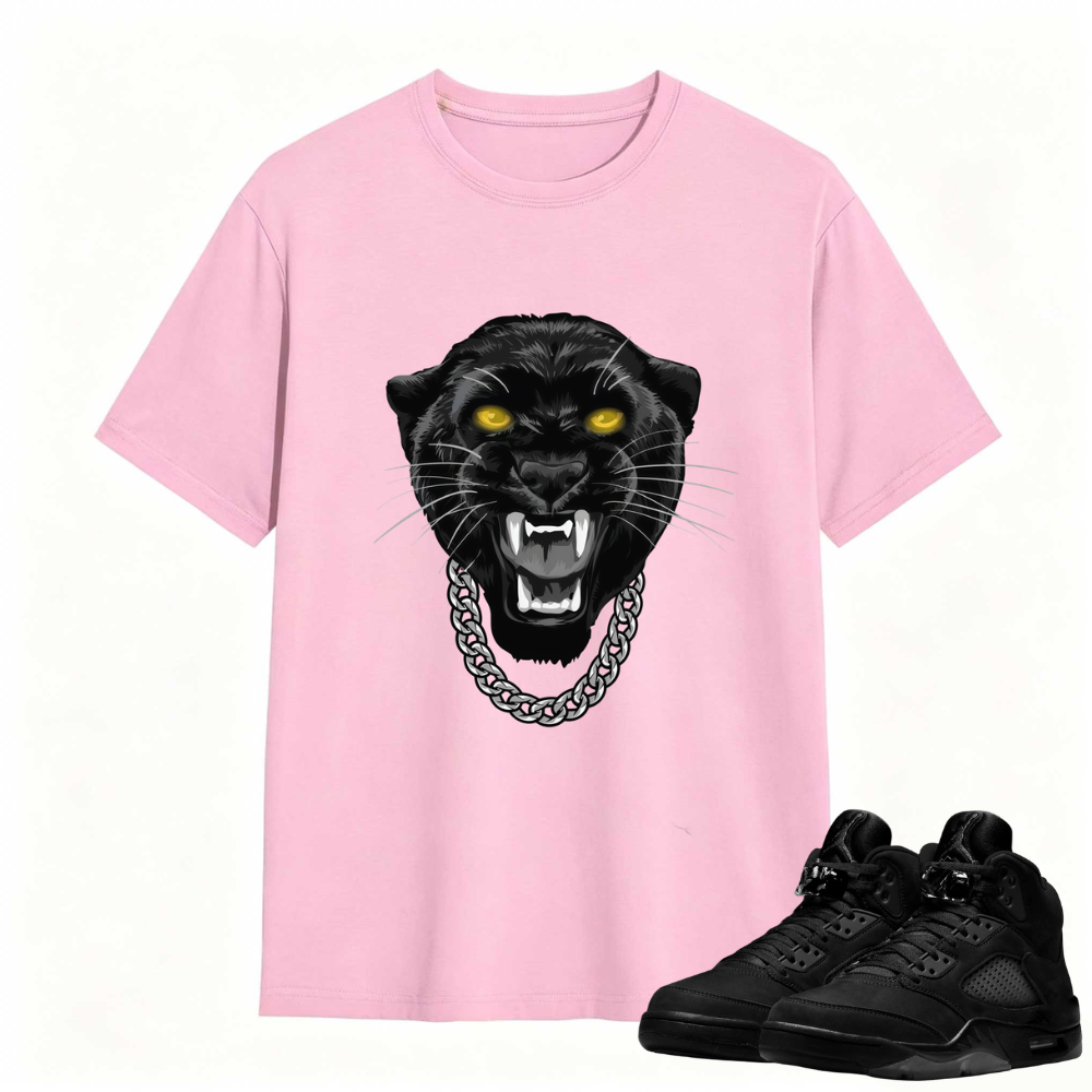 Gangster Black Cat Sneaker Tees - Air Jordan 5 Black Cat